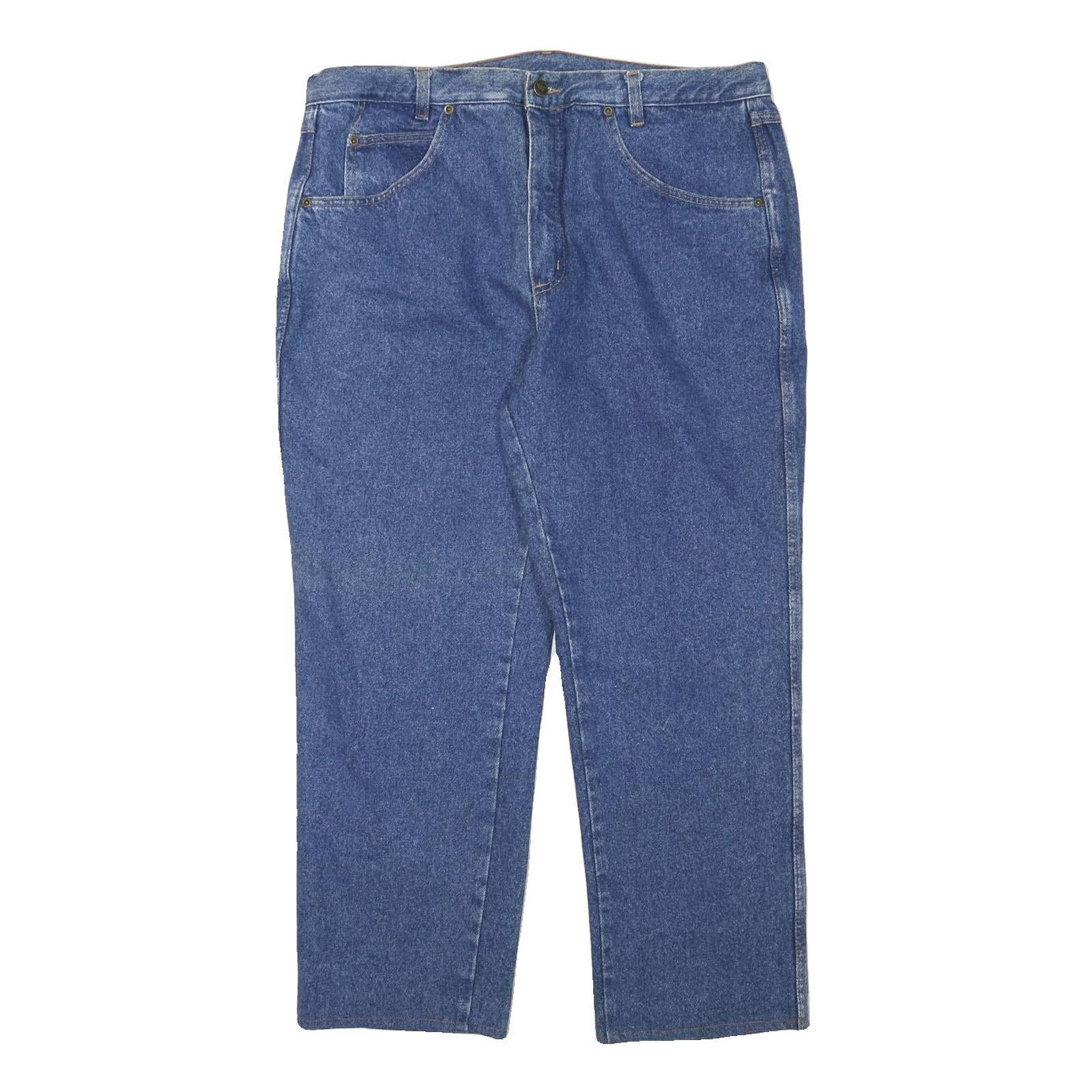 WILD Mens Jeans Blue Regular Straight Denim Medium W36 L26 Casual Zip Fly Refurbished - N/A refurbished available on Cerqular