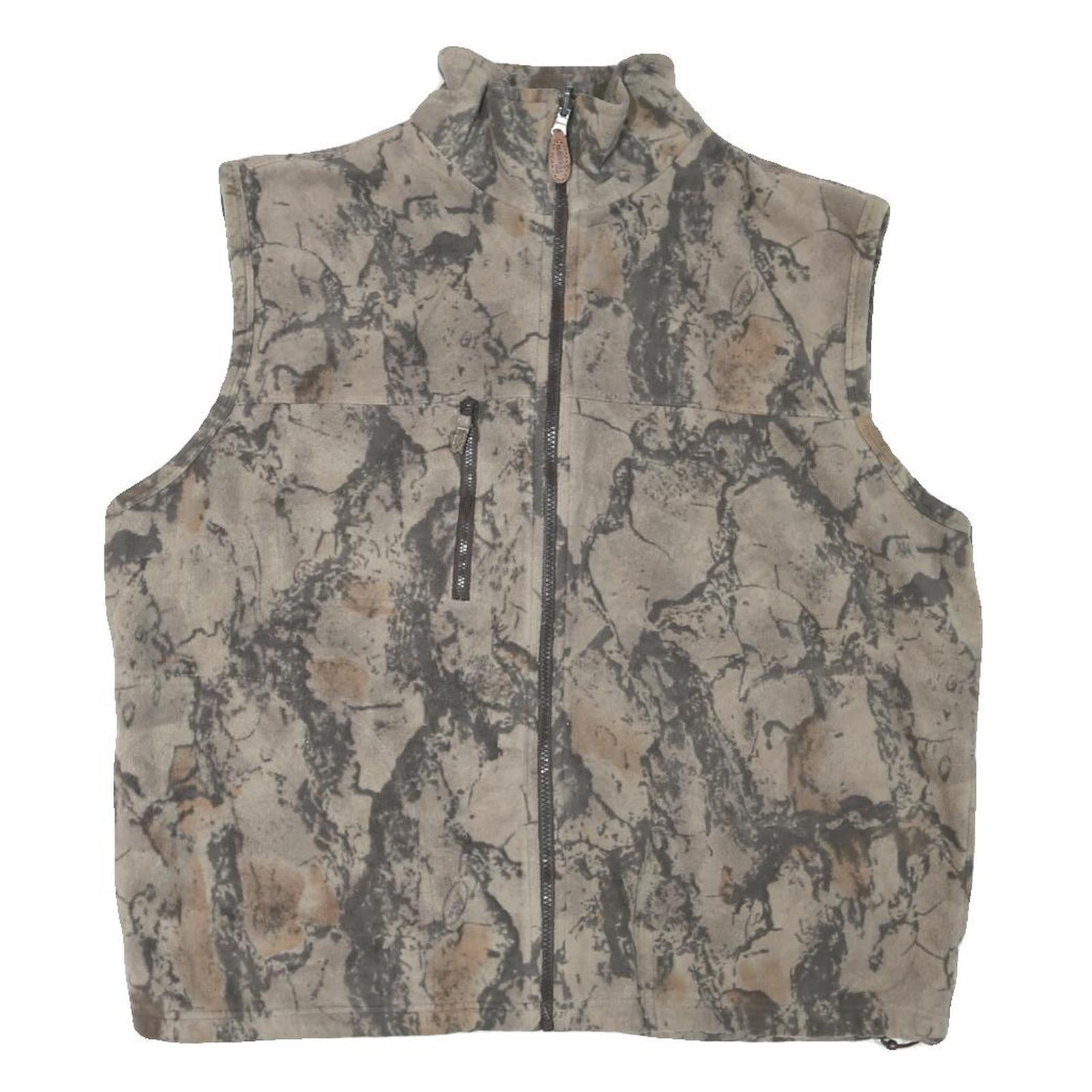 Mens Beige & Grey Camouflage Cotton Blend Jacket L Zip Casual Outdoor Vest Refurbished - N/A refurbished available on Cerqular