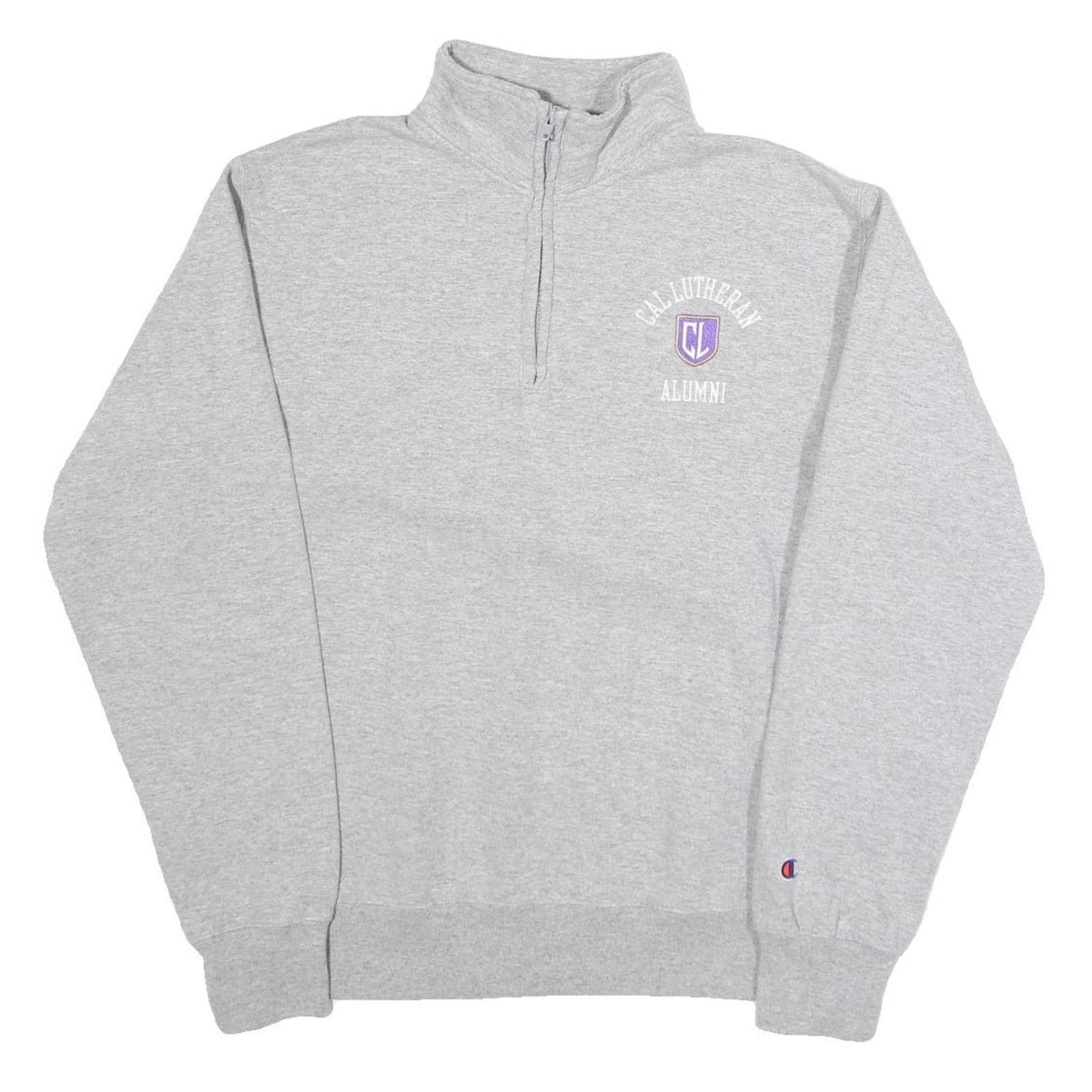 CHAMPION Mens Grey Cal Lutheran Alumni Half Zip M Cotton Blend Sweatshirt Refurbished - N/A refurbished available on Cerqular