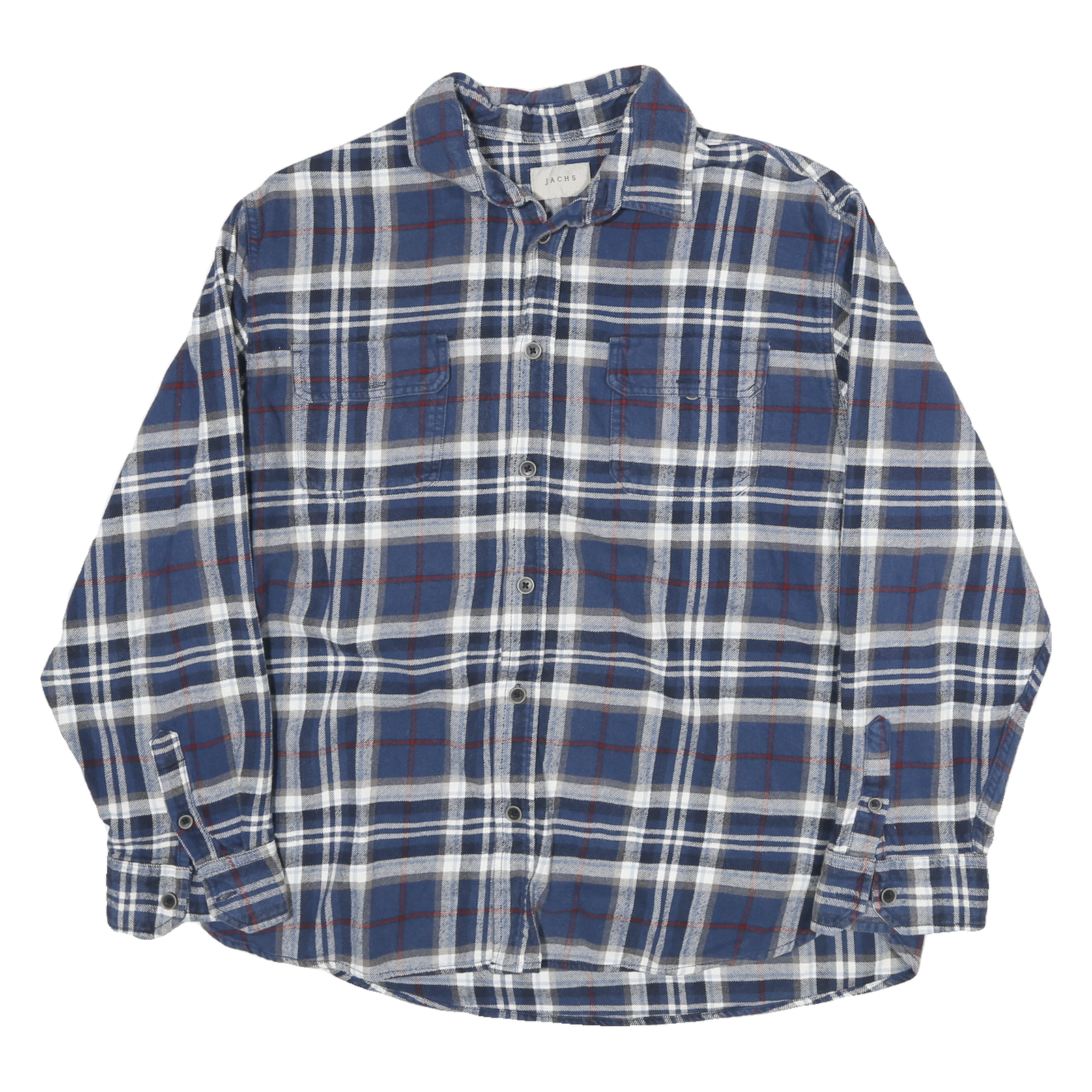 Buy JACHS Mens Blue White & Red Checked Shirt XL Cotton Blend Casual Long Sleeve Refurbished - $28.59 JACHS Mens Blue White & Red Checked Shirt XL Cotton Blend Casual Long Sleeve Refurbished - N/A refurbished available on Cerqular