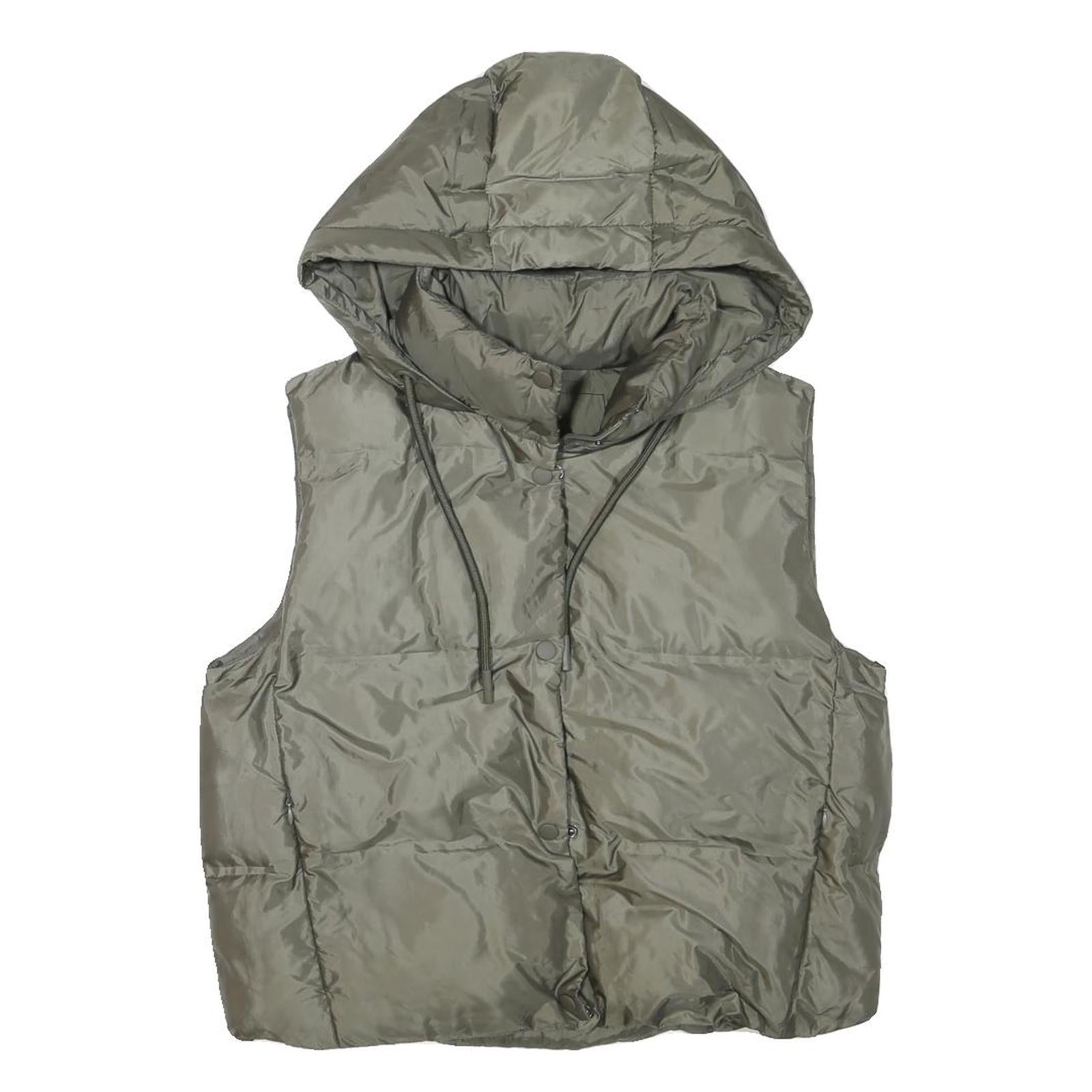 ZARA Womens Green Hooded Puffer Jacket XS Polyester Blend Zip Plain Casual Refurbished - N/A refurbished available on Cerqular
