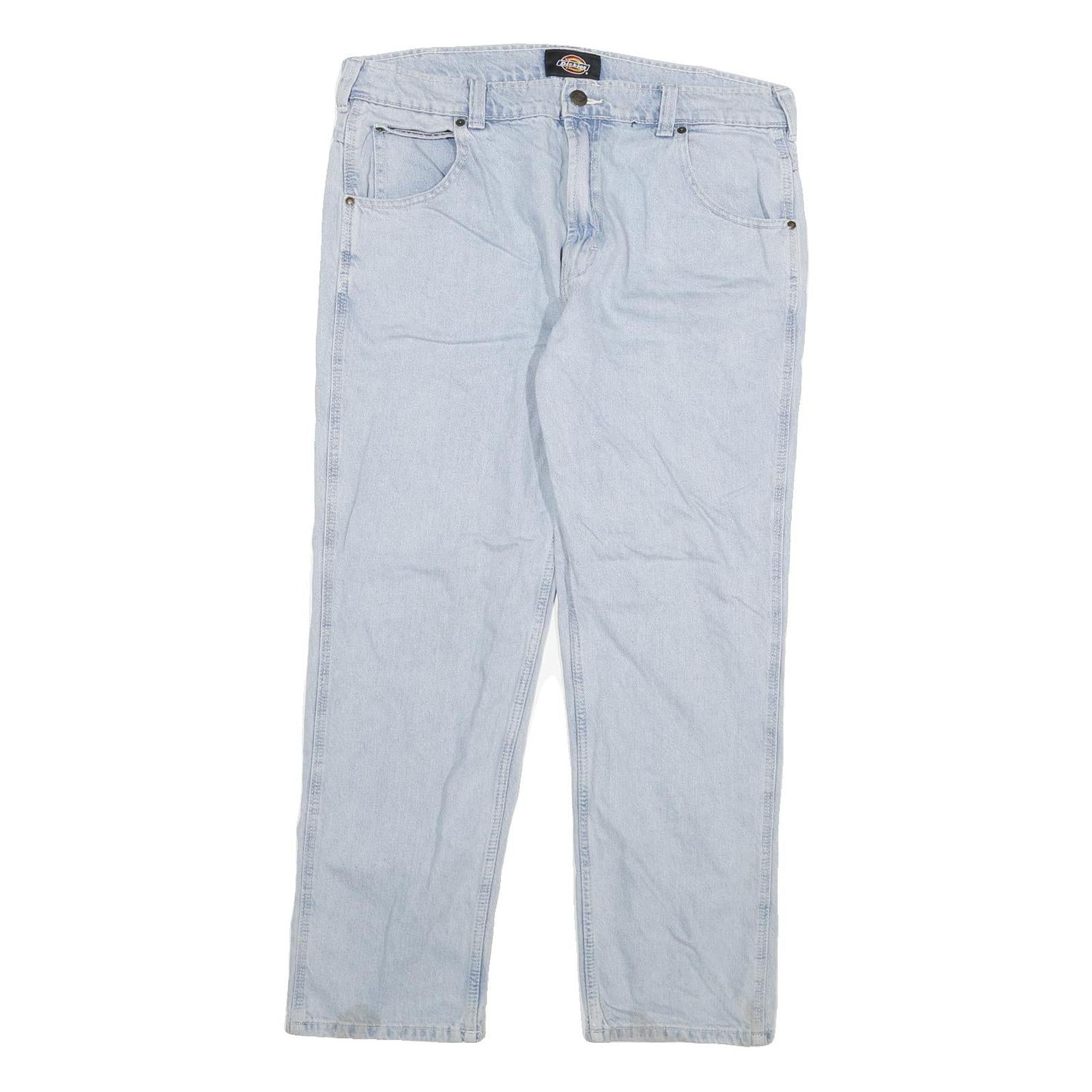 DICKIES Mens Jeans Blue Regular Straight Denim Light W34 L30 Classic Workwear Refurbished - N/A refurbished available on Cerqular