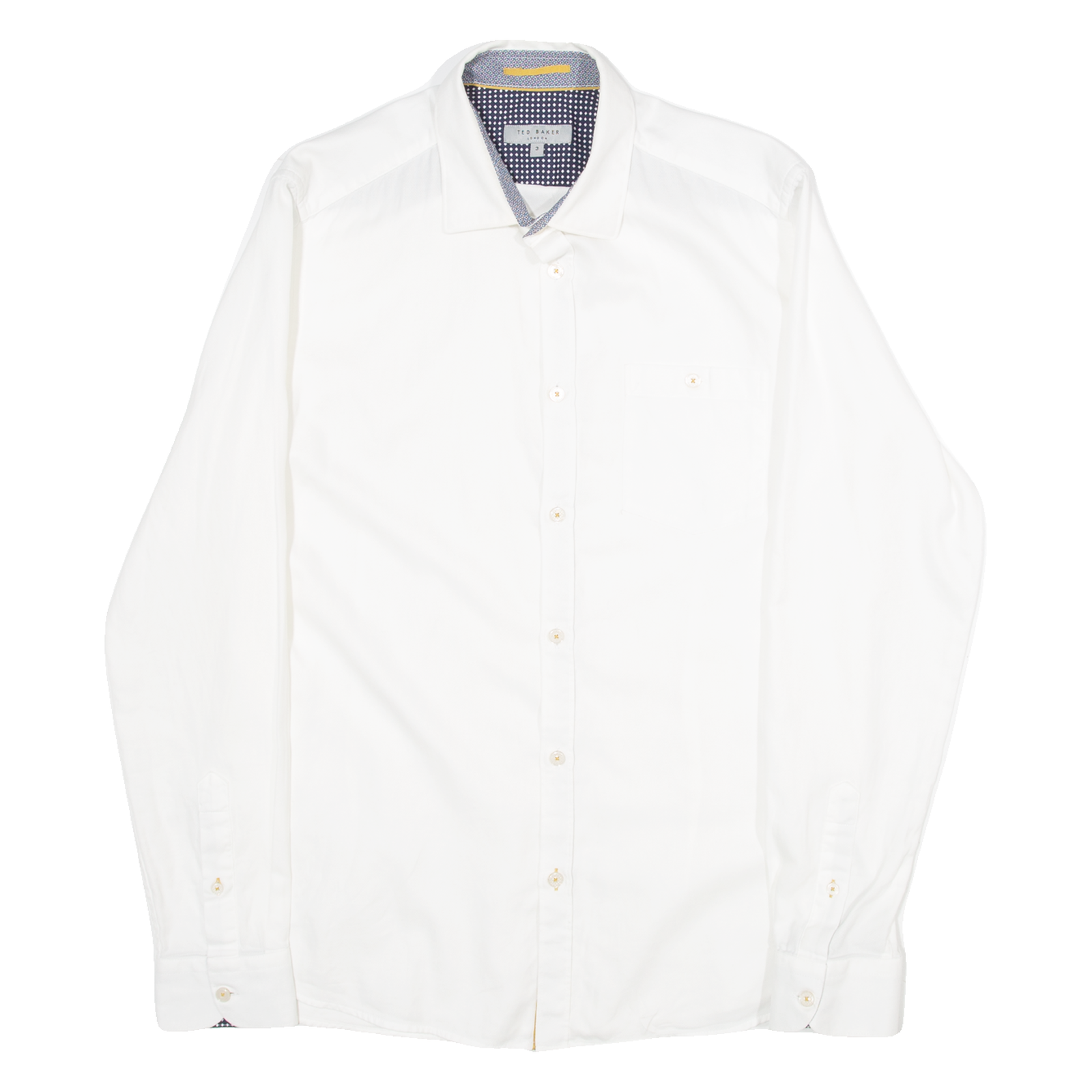 TED BAKER Mens Plain Shirt White Long Sleeve M Refurbished - N/A refurbished available on Cerqular