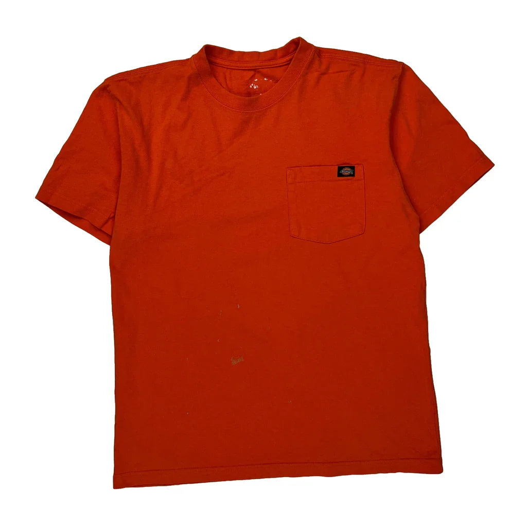 Dickies T-Shirt - Medium Orange Cotton Refurbished - Thrifted (note: this is a term often used to describe second- refurbished available on Cerqular