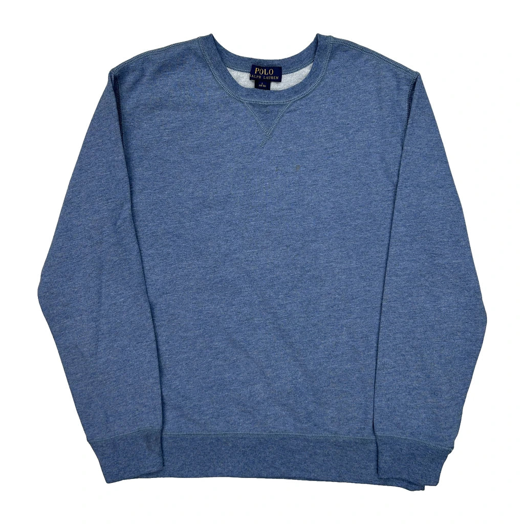 Age 14-16 Polo By Ralph Lauren Sweatshirt - Large Blue Cotton Refurbished - Thrifted (note: this is a term often used to describe second- refurbished available on Cerqular