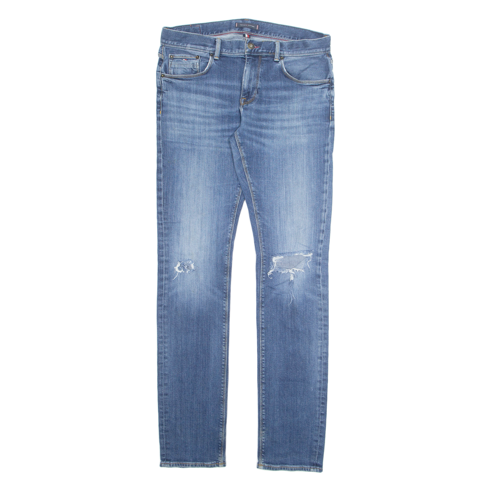 TOMMY HILFIGER Womens Jeans Blue Regular Tapered Stone Wash W36 L36 Refurbished - N/A refurbished available on Cerqular
