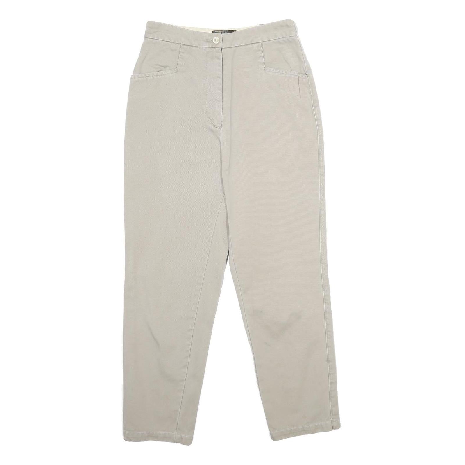 BENSISNON Womens Beige Regular Fit Straight Trousers W24 L27 Classic Zip Pocket Refurbished - N/A refurbished available on Cerqular
