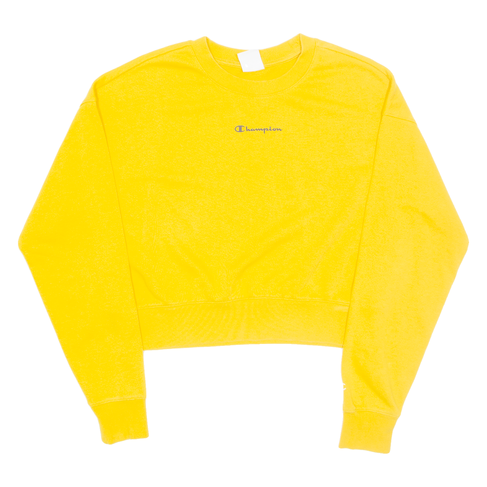 CHAMPION Cropped Womens Sweatshirt Yellow Crew Neck M Refurbished - N/A refurbished available on Cerqular