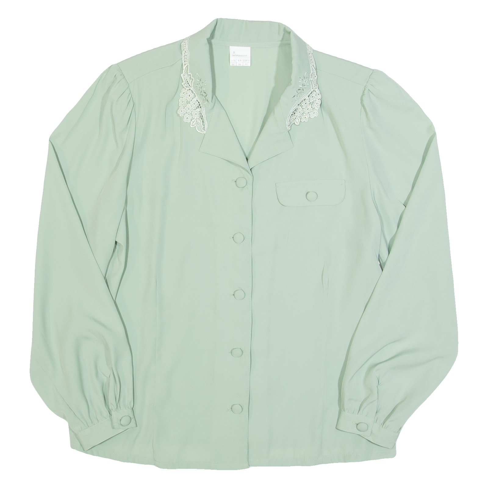 Womens Blouse Green Collared Long Sleeve S Refurbished - N/A refurbished available on Cerqular