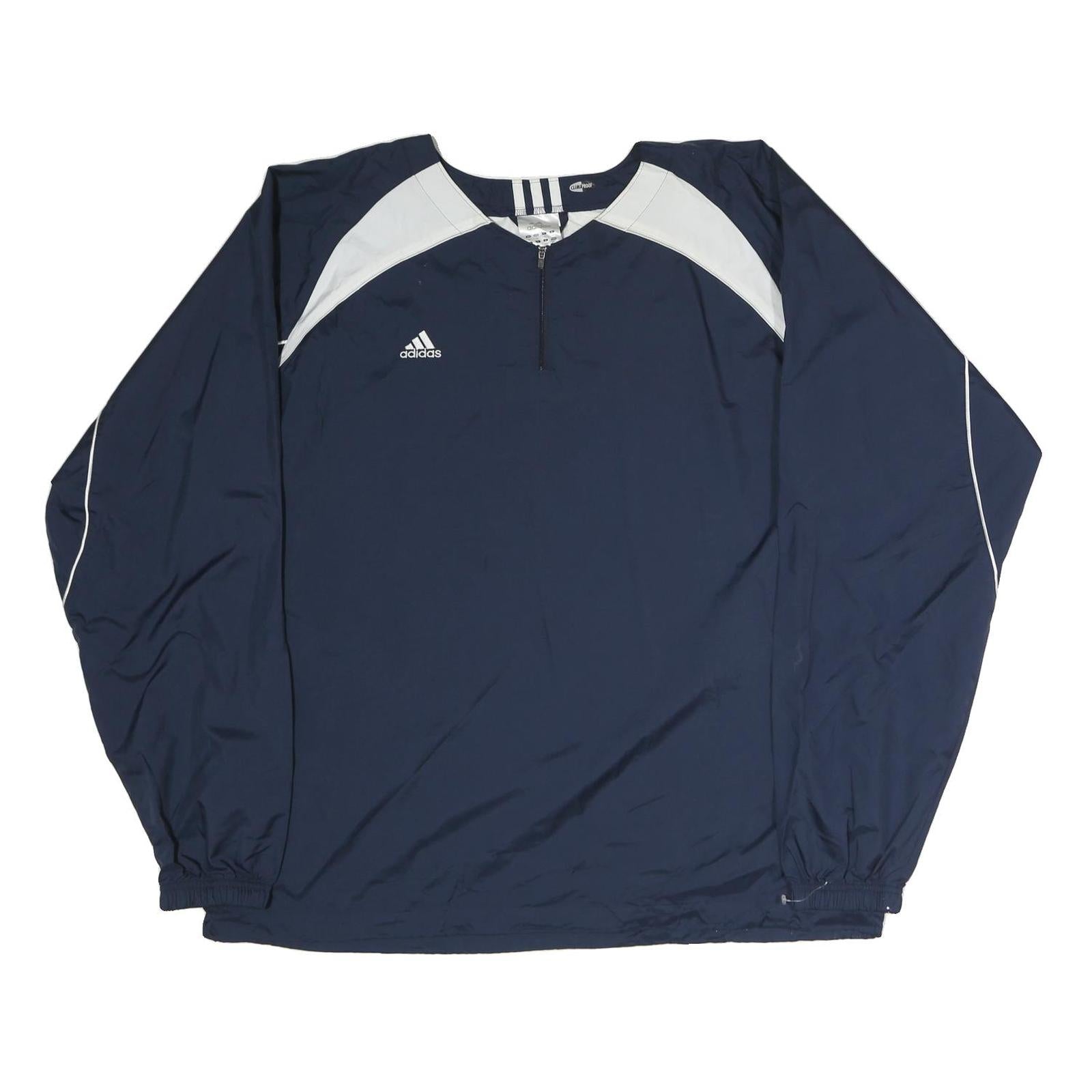 ADIDAS Mens Blue & White Zip Jacket XL Polyester Sports Windbreaker Refurbished - N/A refurbished available on Cerqular