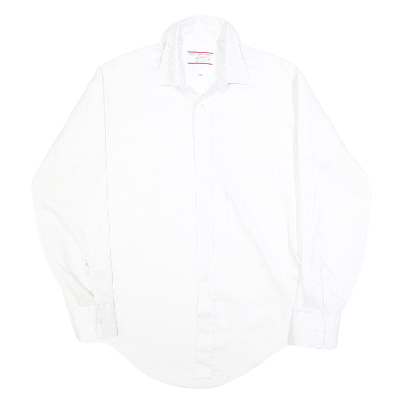 SEARS Mens White Plain Shirt M Classic Long Sleeve Button Collar Cotton Blend Refurbished - N/A refurbished available on Cerqular