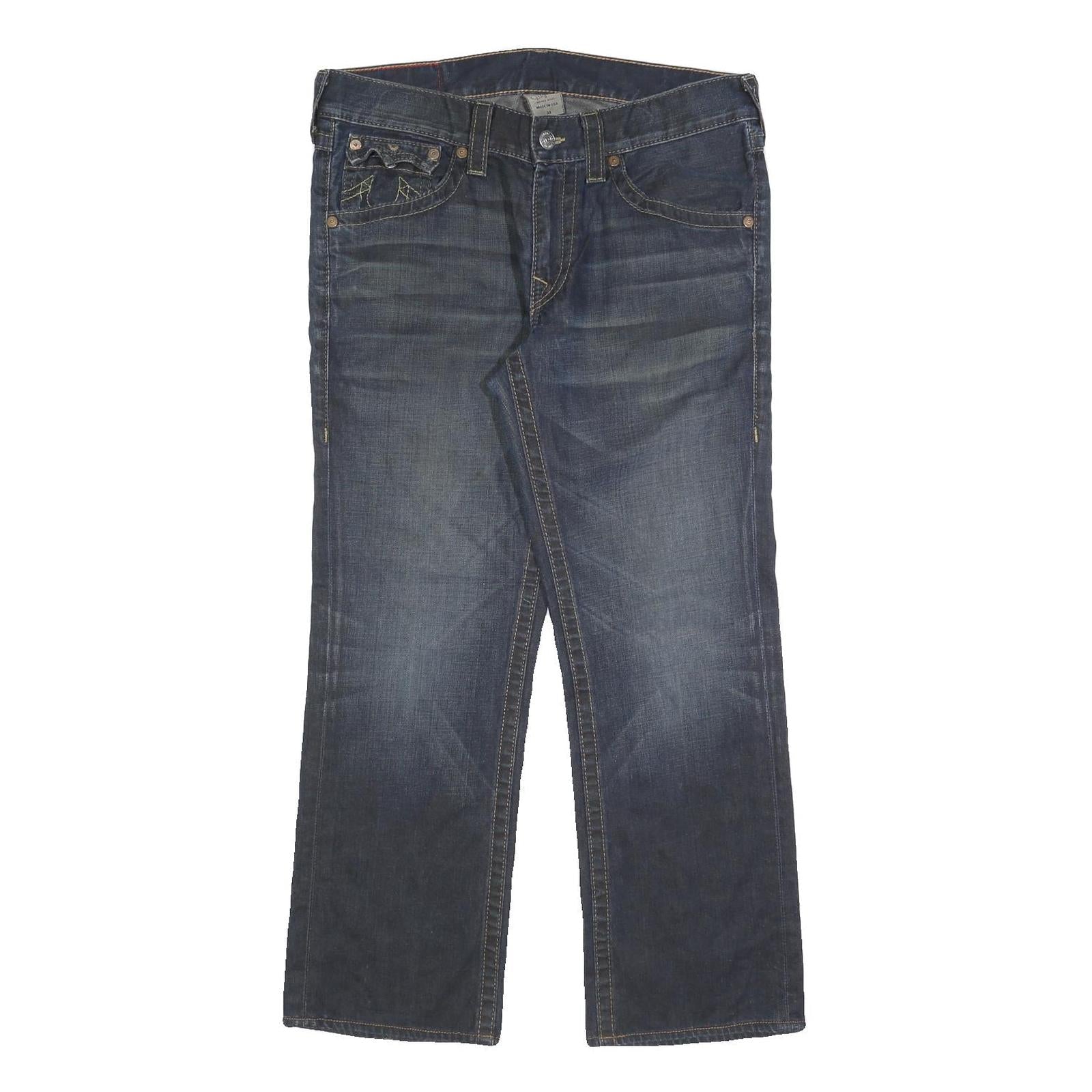 TRUE RELIGION Mens Jeans Regular Straight Denim Medium W33 L30 Stylish Refurbished - N/A refurbished available on Cerqular