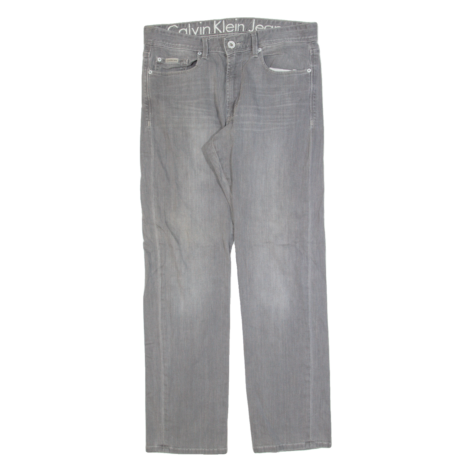 CALVIN KLEIN JEANS Mens Jeans Grey Regular Skinny Stone Wash W33 L30 Refurbished - N/A refurbished available on Cerqular