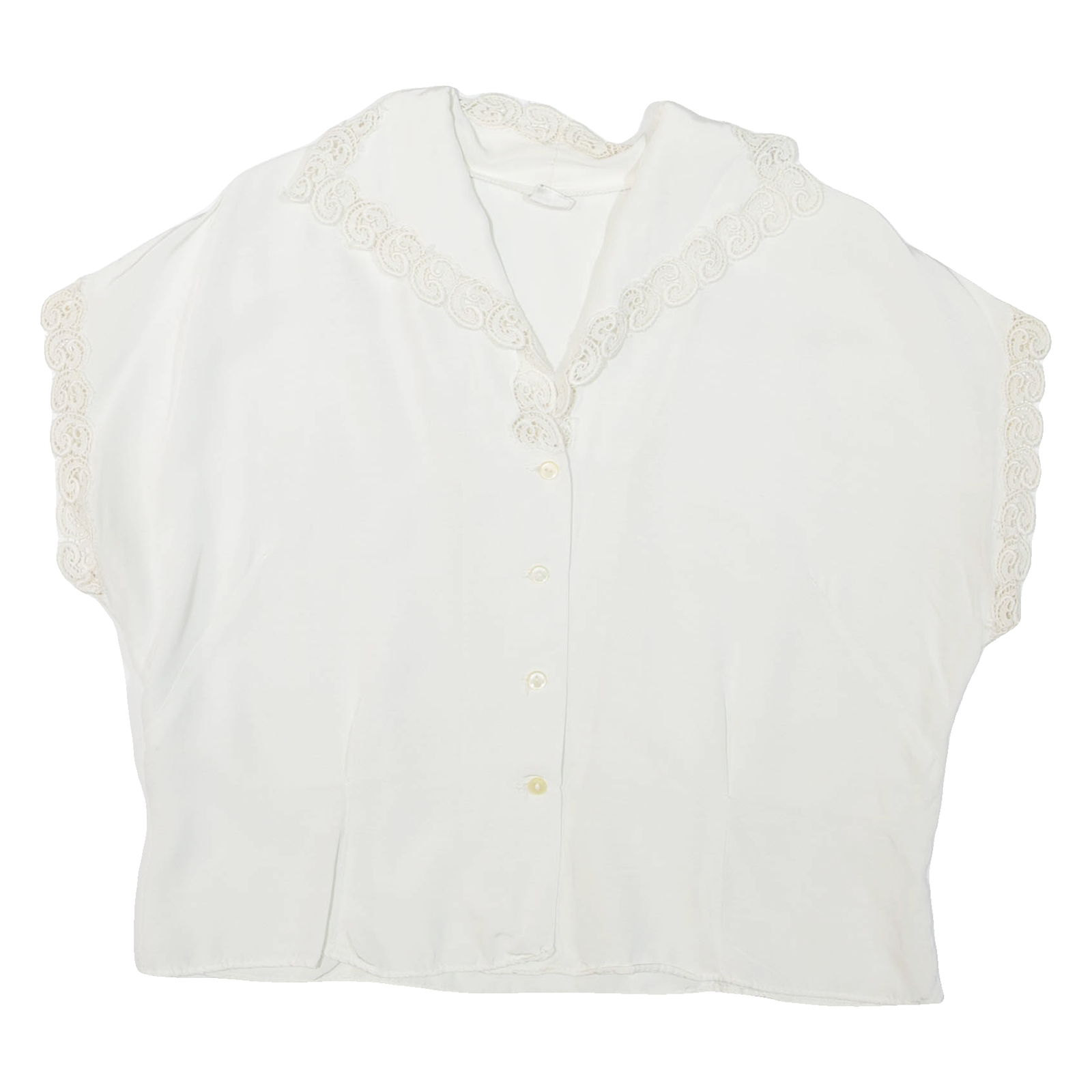 Womens Blouse White V-Neck M Refurbished - N/A refurbished available on Cerqular