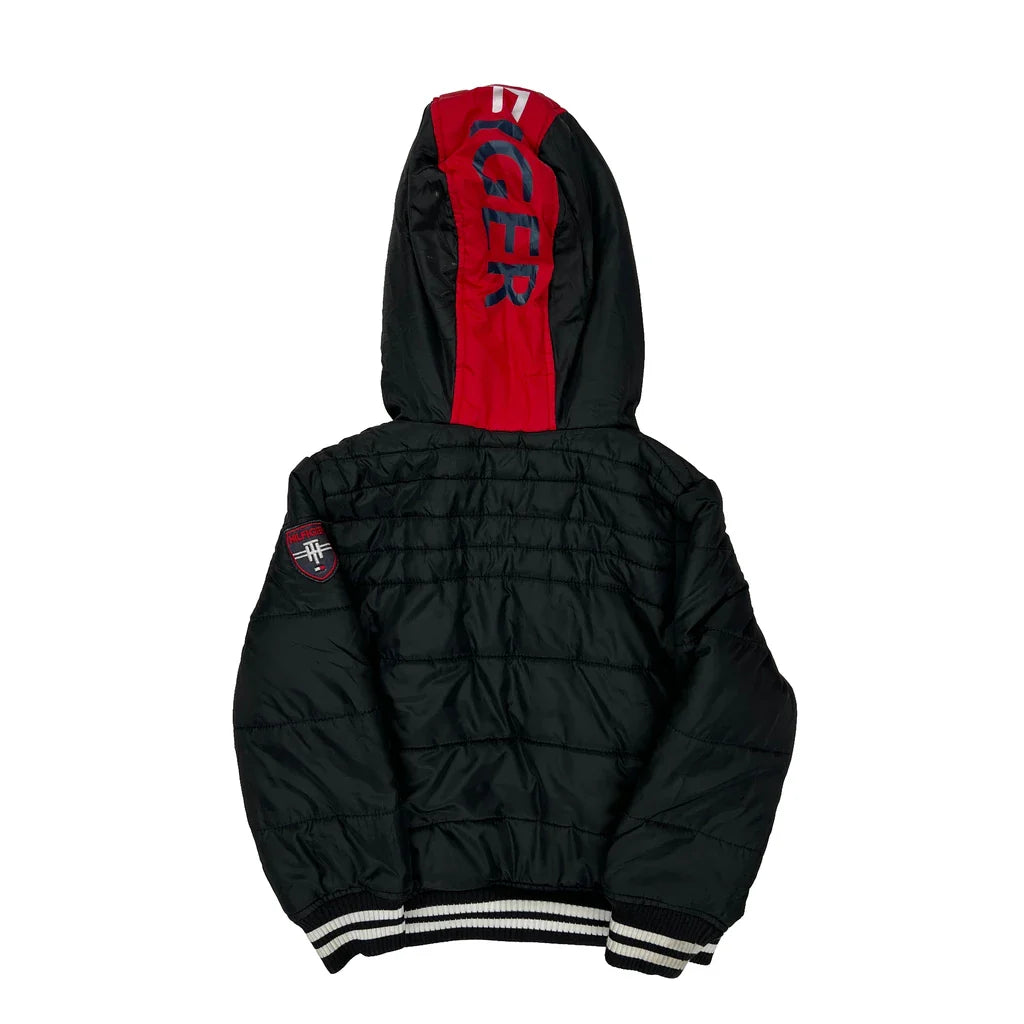 Age 5-6 Tommy Hilfiger Puffer - Small Black Polyester Refurbished - Thrifted (note: this is a term often used to describe second- refurbished available on Cerqular