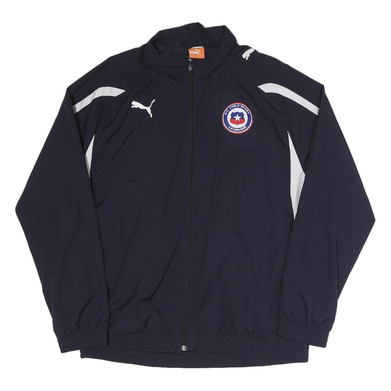 PUMA Mens Navy Blue FC Chile Sport Lausanne Jacket M Polyester Zip Sportswear Refurbished - N/A refurbished available on Cerqular