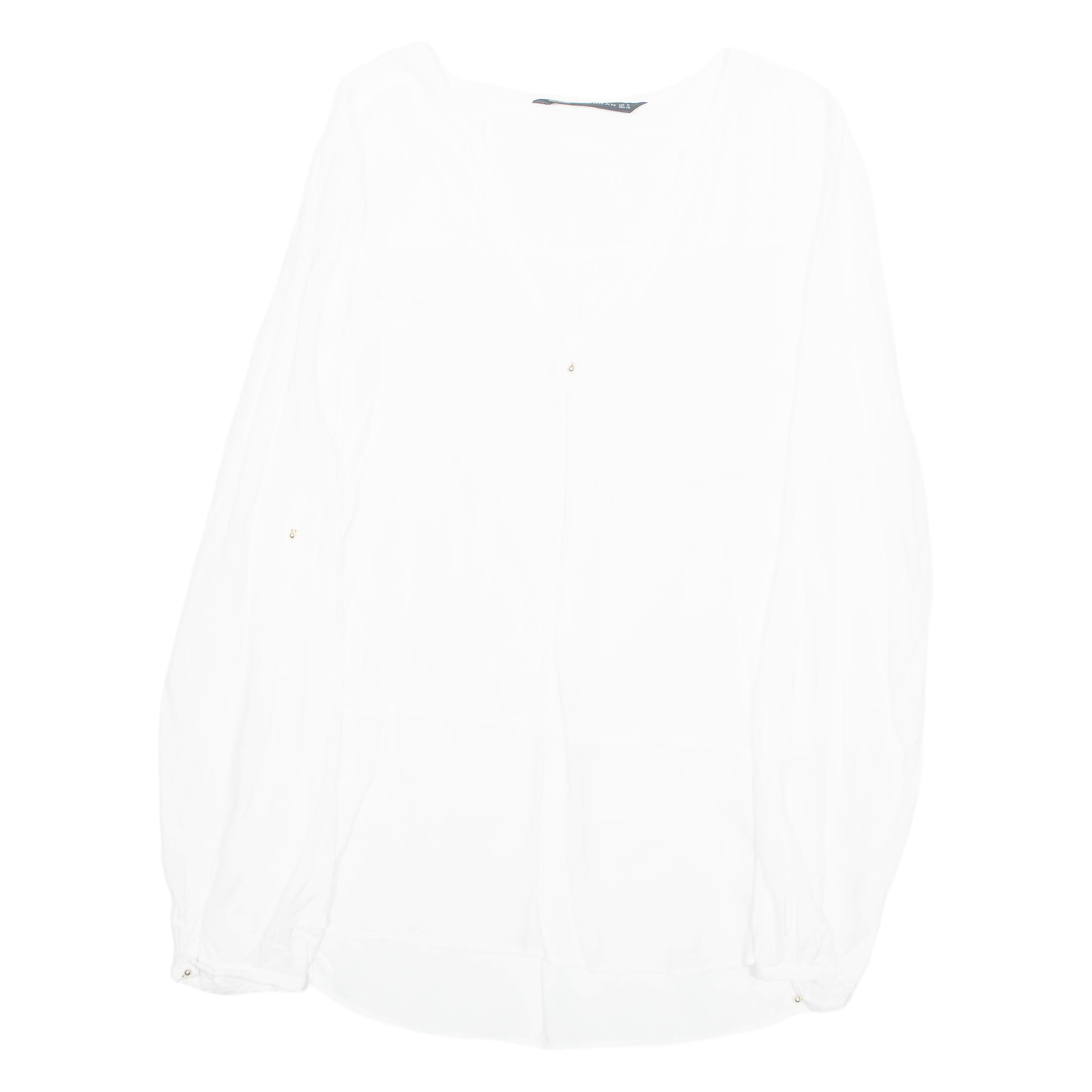 ZARA Womens Blouse White Long Sleeve M Refurbished - N/A refurbished available on Cerqular