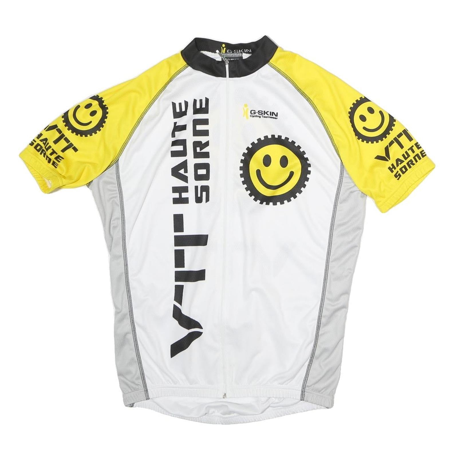 G-SKIN Mens White & Yellow Cycling T-Shirt M Short Sleeve Crew Neck VTT Haute Refurbished - N/A refurbished available on Cerqular