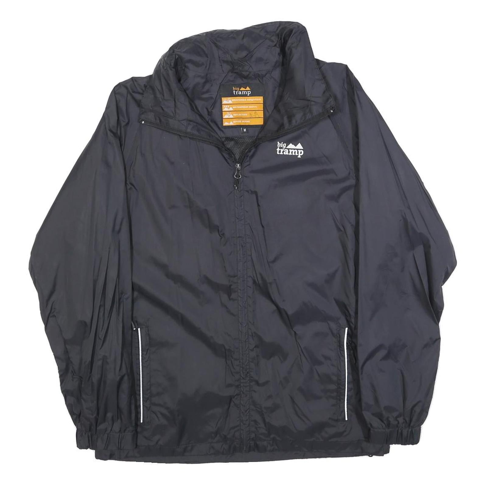 BIG TRAMP Mens Black Outdoor Jacket M Polyester Plain Zip Casual Lightweight Refurbished - N/A refurbished available on Cerqular
