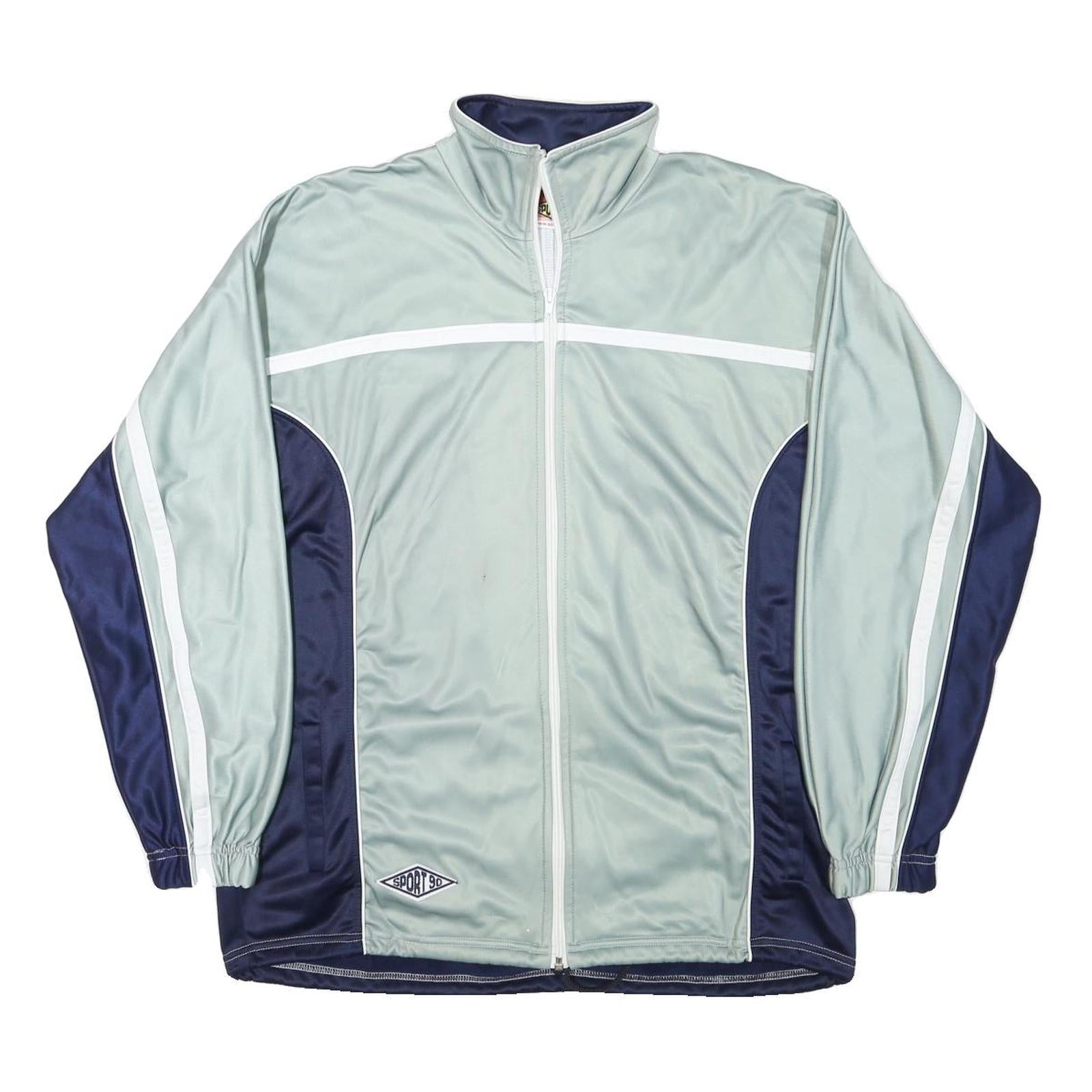 SPORT 90 Mens Blue & Light Grey Sports Zip Jacket M Polyester Blend Athletic Refurbished - N/A refurbished available on Cerqular