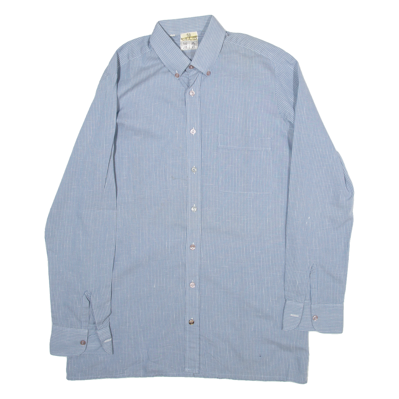 CLUB Mens Shirt Blue Striped Long Sleeve M Refurbished - N/A refurbished available on Cerqular