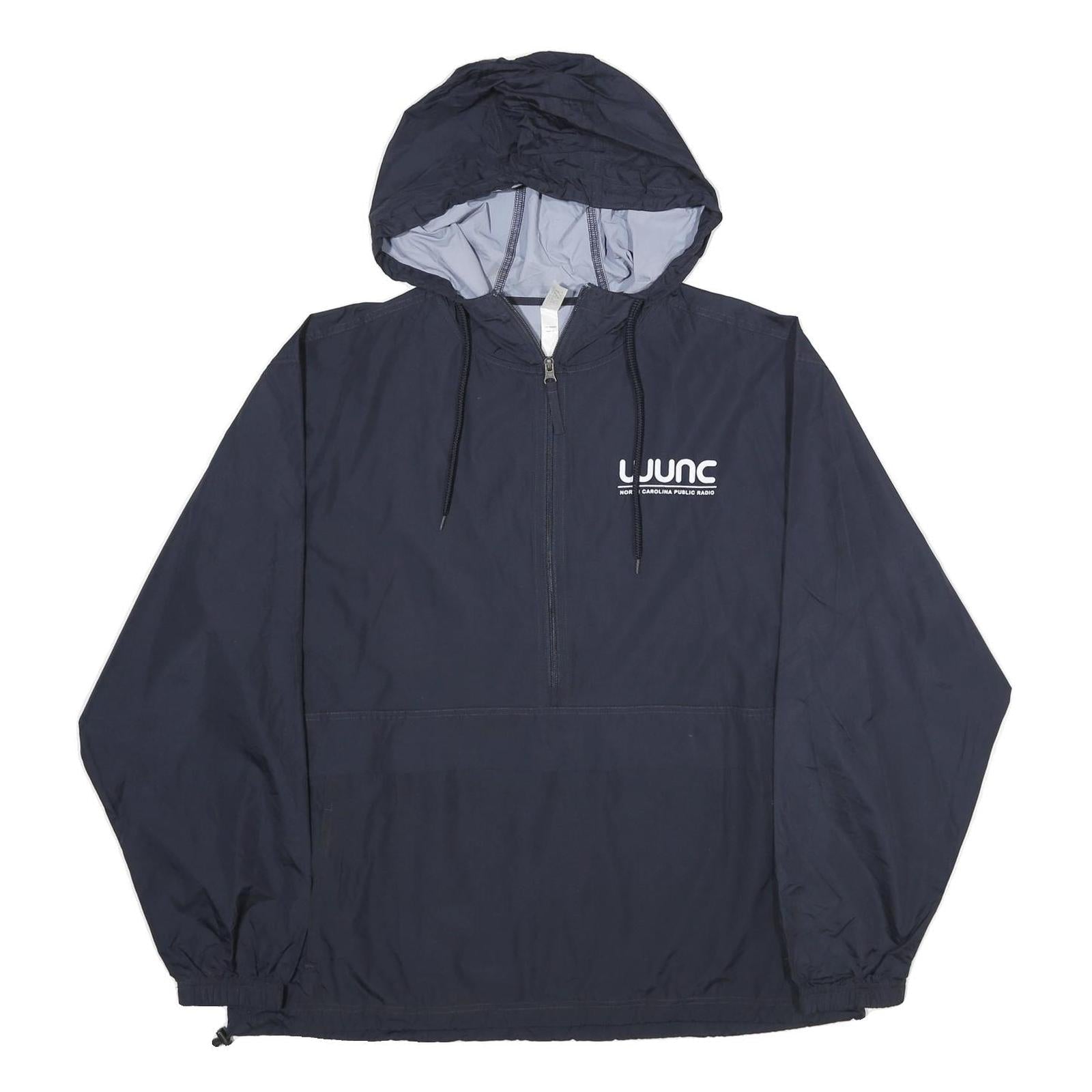 OURAY SPORTSWEAR Mens Navy Blue Hooded Jacket L Polyester Plain Lightweight Refurbished - N/A refurbished available on Cerqular