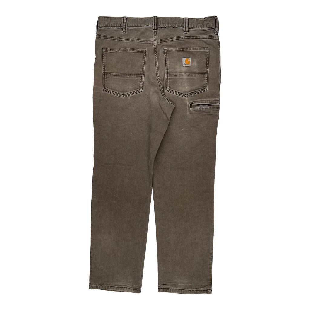 Carhartt Carpenter Trousers - 32W 31L Brown Cotton Refurbished - Thrifted (note: this is a term often used to describe second- refurbished available on Cerqular