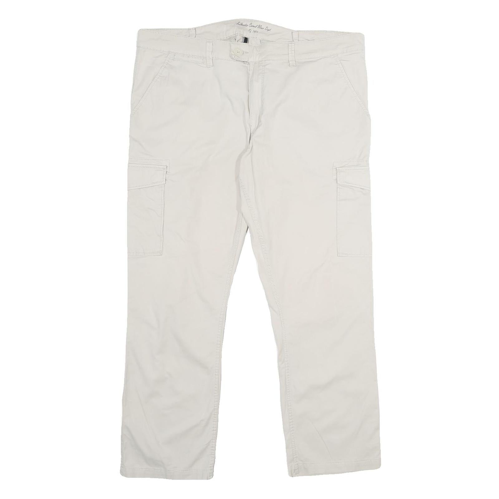 CHARLES VOGELE Mens Cotton Blend White Regular Cargo Trousers W40 L29 Casual Zip Refurbished - N/A refurbished available on Cerqular