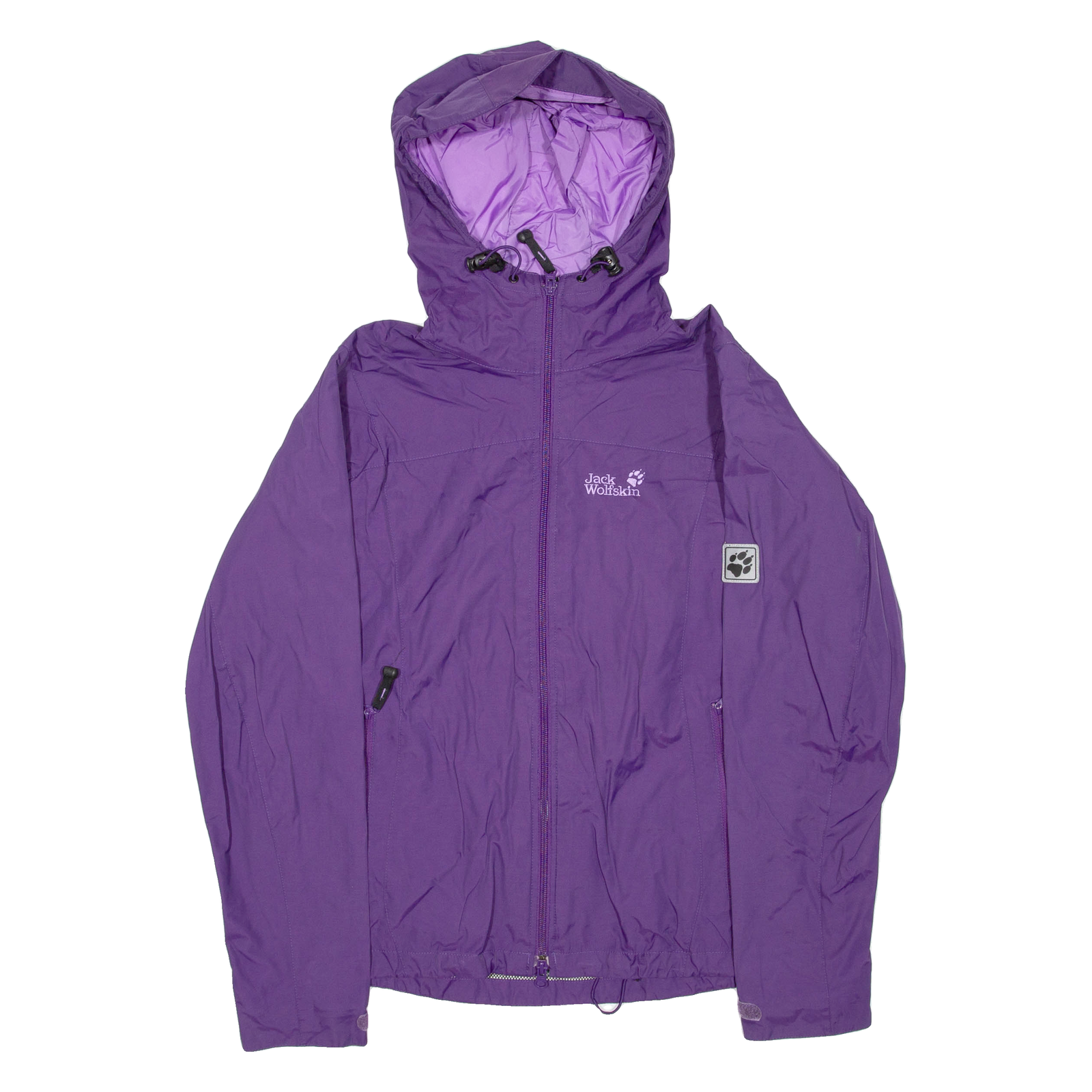 JACK WOLFSKIN Womens Rain Jacket Purple Hooded S Refurbished - N/A refurbished available on Cerqular
