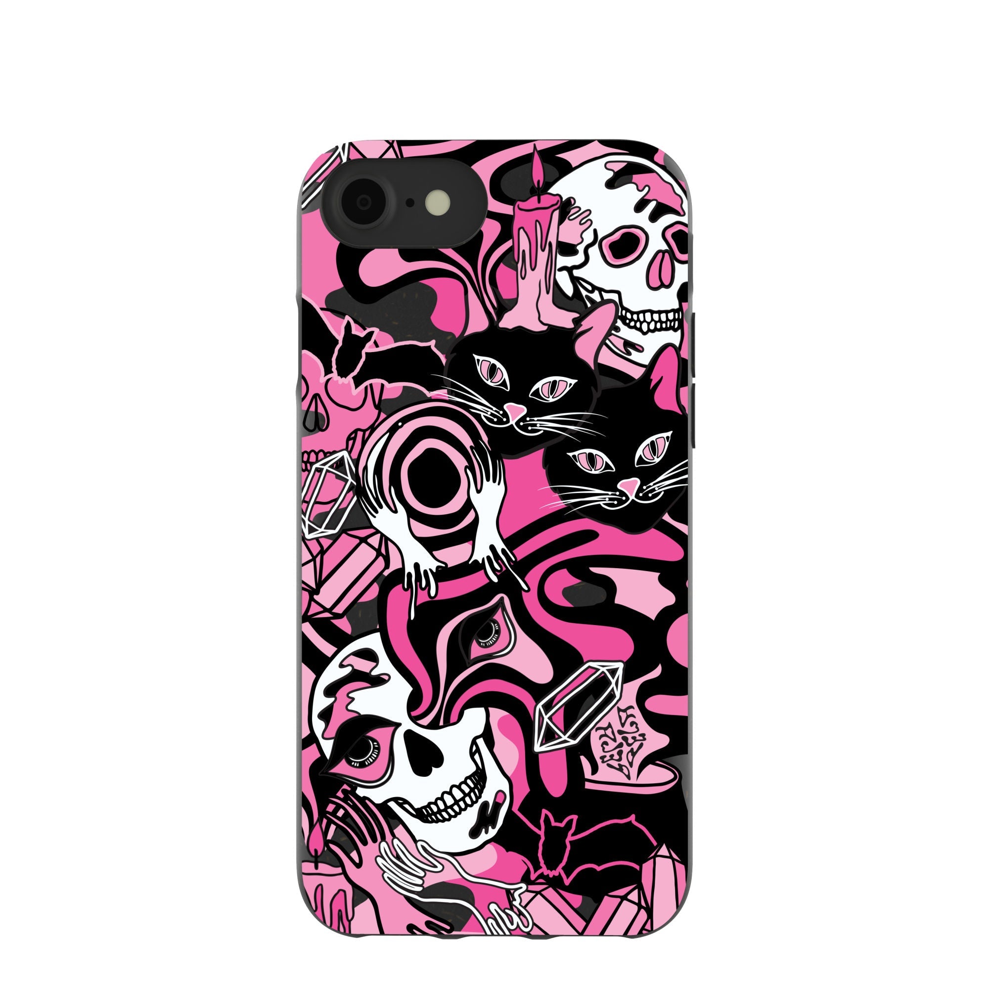 Black Spellbound Ghouls iPhone 6/6s/7/8/SE Case Refurbished - Pela Case refurbished available on Cerqular