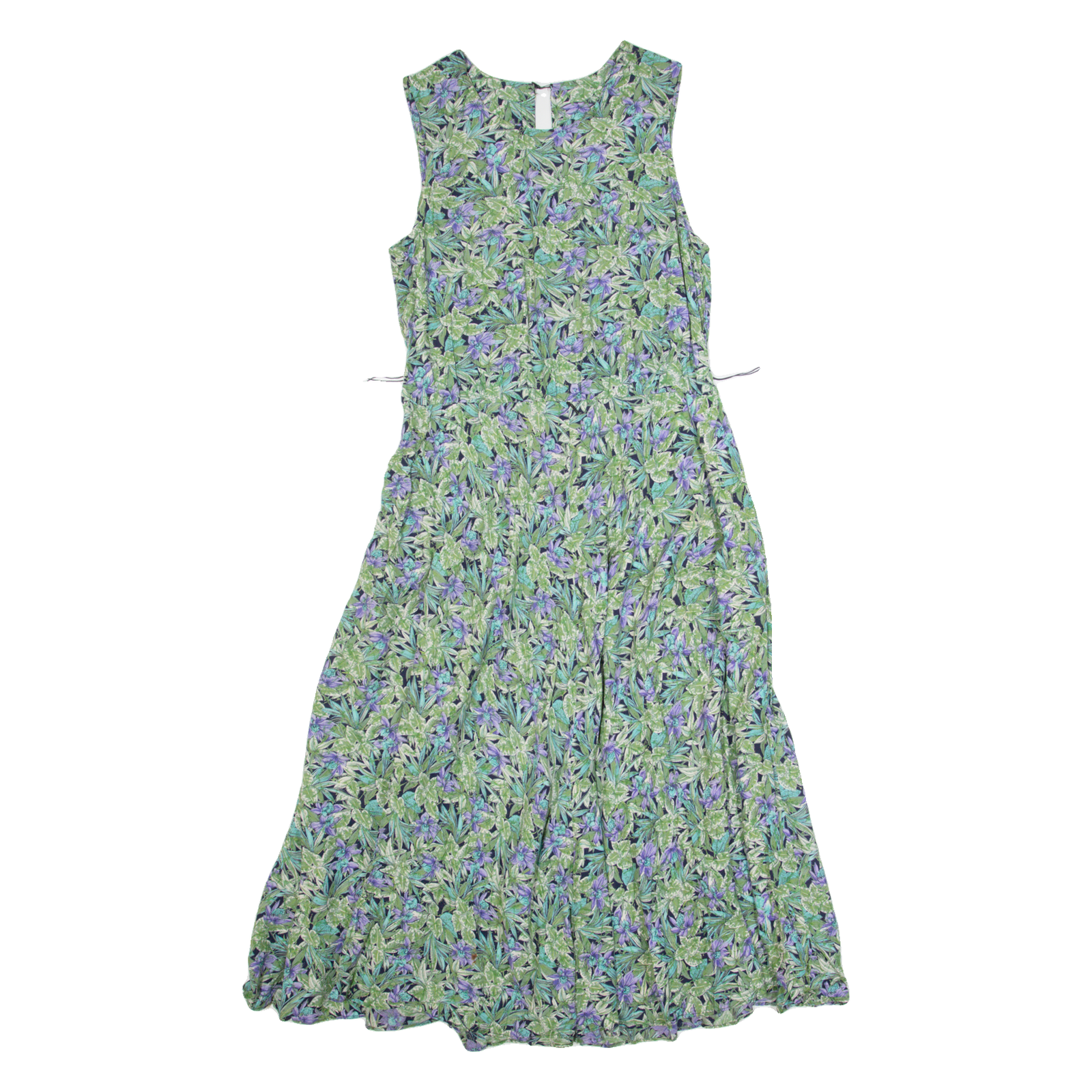 ED MICHAELS Womens A-Line Dress Green 90s Floral Sleeveless Long S Refurbished - N/A refurbished available on Cerqular