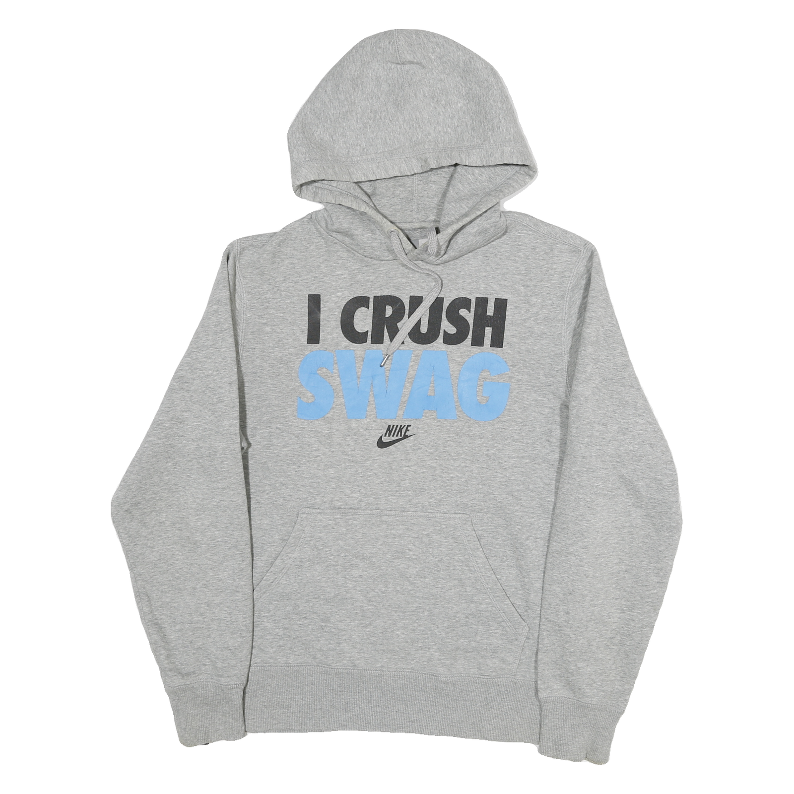 NIKE Mens Grey I Crush Swag Pullover Hoodie M Cotton Blend Casual Refurbished - N/A refurbished available on Cerqular
