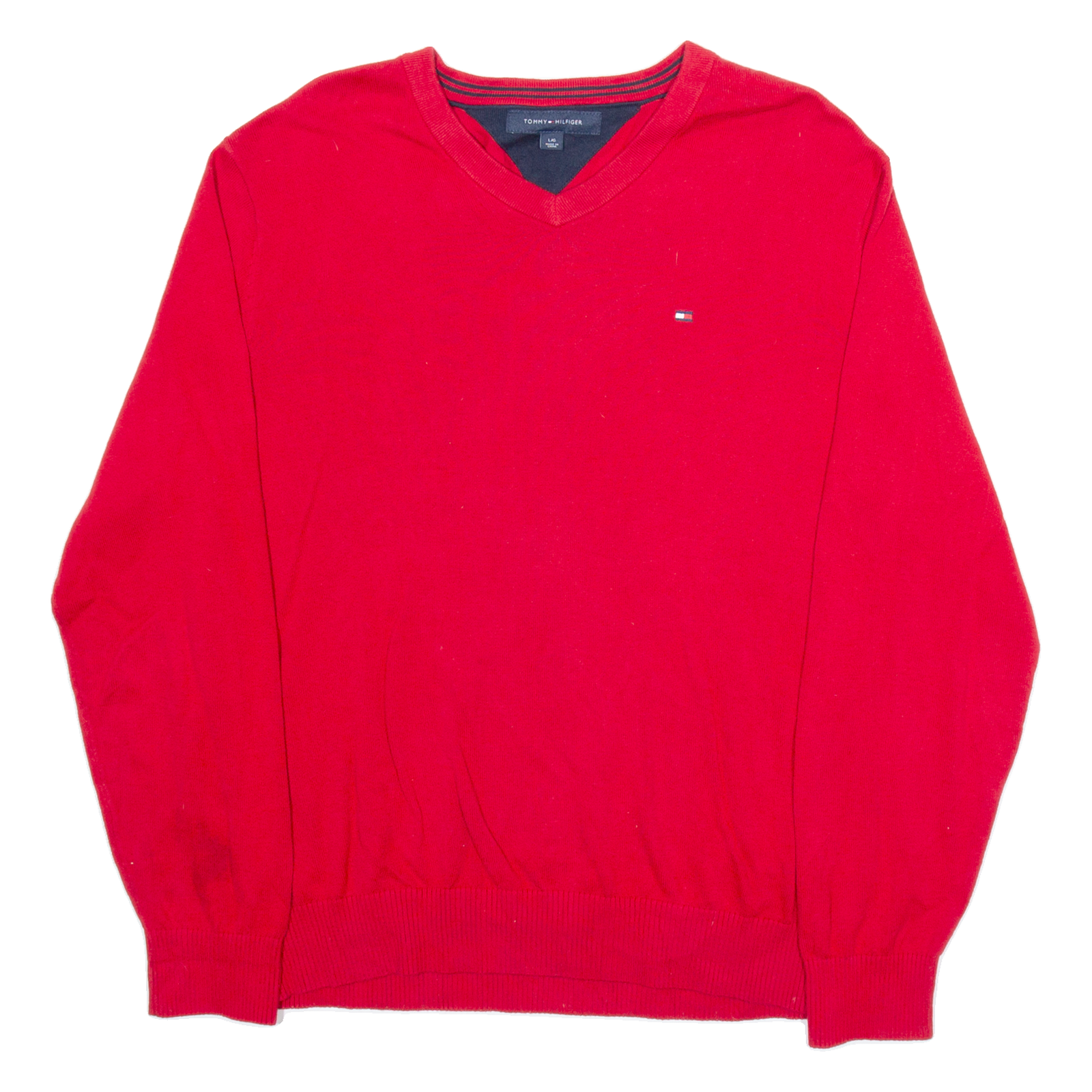 Buy TOMMY HILFIGER Mens Jumper Red V-Neck Tight Knit L Refurbished - $25.99 TOMMY HILFIGER Mens Jumper Red V-Neck Tight Knit L Refurbished - N/A refurbished available on Cerqular