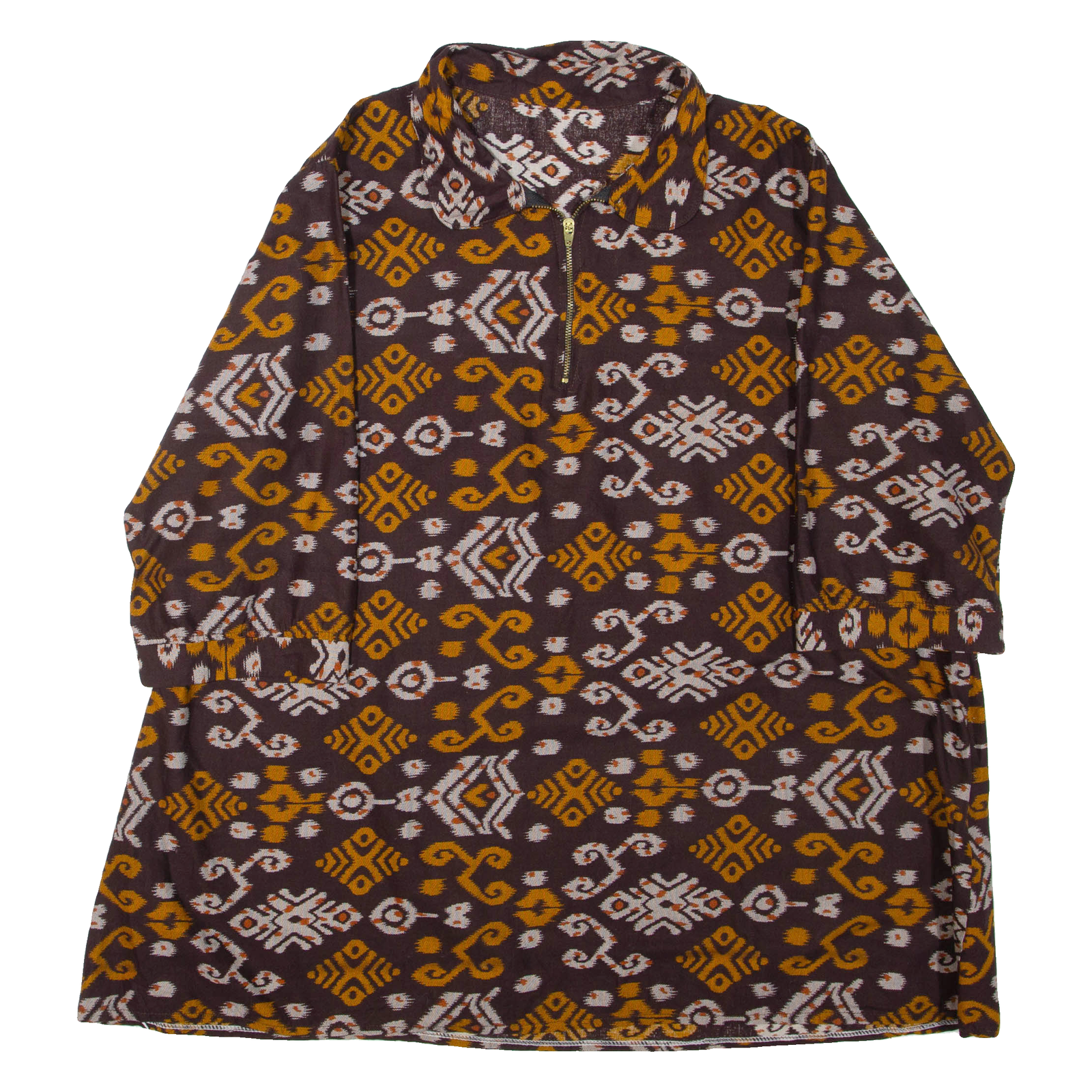 Womens Printed Top Black Collared 3/4 Sleeve Crazy Pattern XL Refurbished - N/A refurbished available on Cerqular