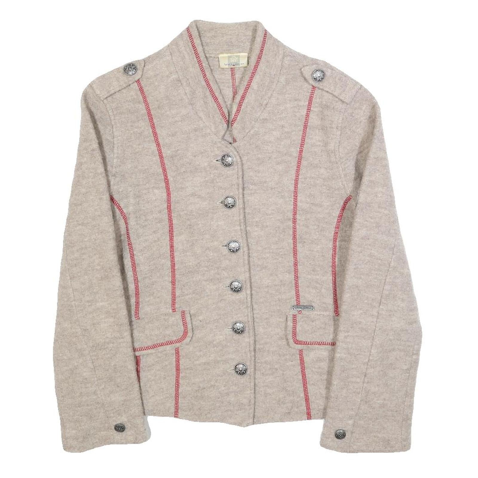 SPIETH & WENSKY Womens Beige Wool Button Jacket UK 12 Plain Classic Tailored Refurbished - N/A refurbished available on Cerqular