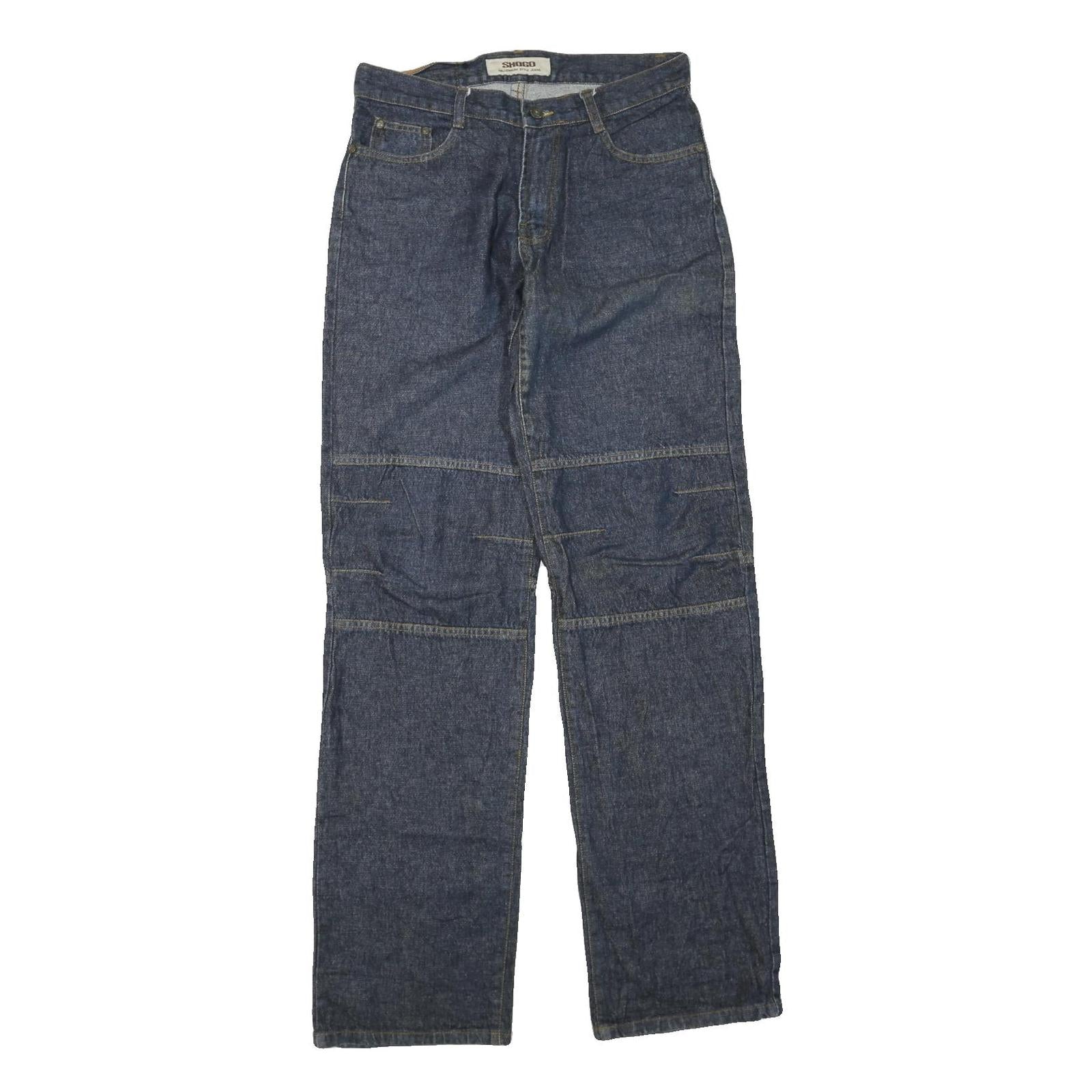 SHOGO Mens Jeans Blue Regular Straight Denim Medium W30 L35 Zip Cotton Blend Refurbished - N/A refurbished available on Cerqular