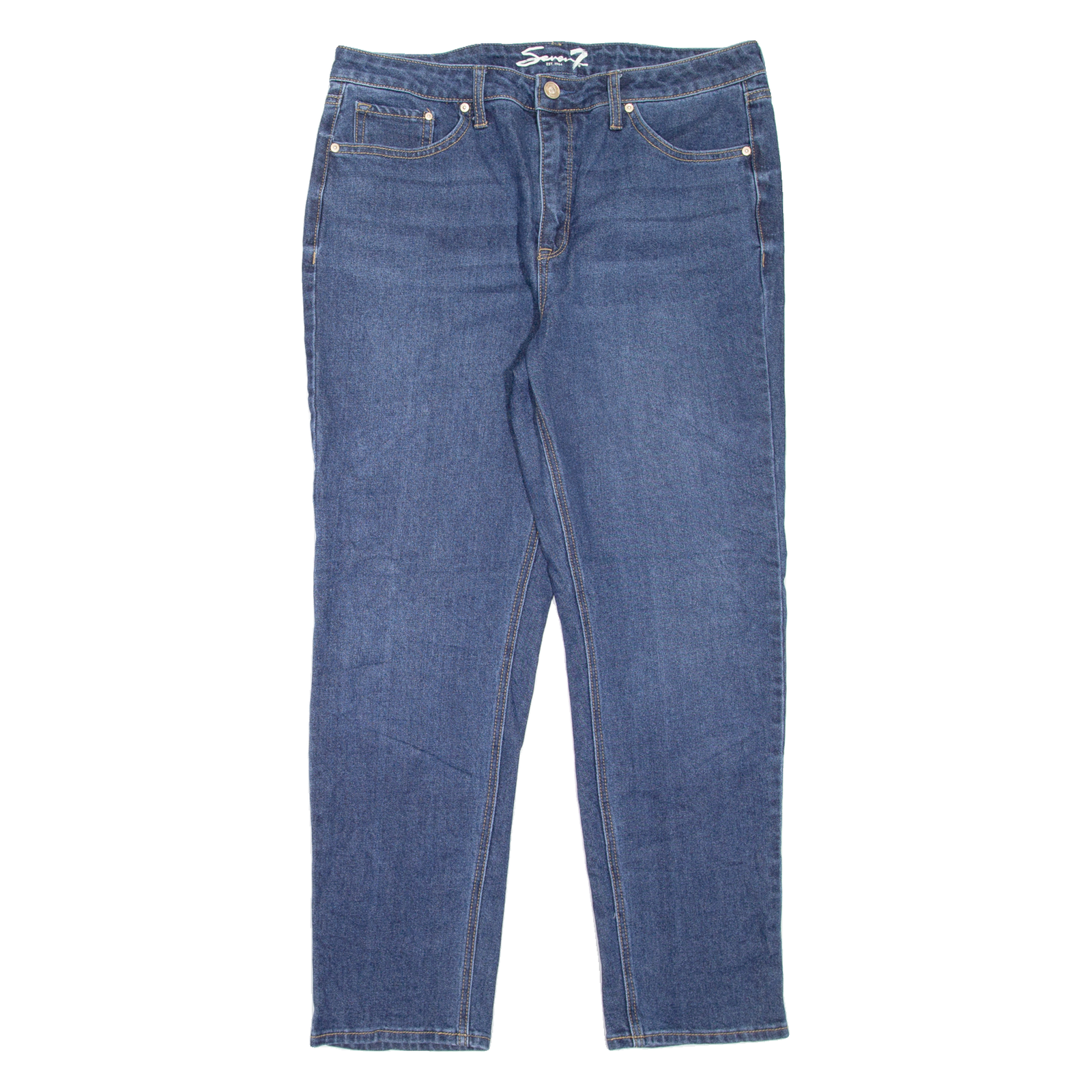 SEVEN7 Womens Jeans Blue Slim Straight Stone Wash W35 L29 Refurbished - N/A refurbished available on Cerqular
