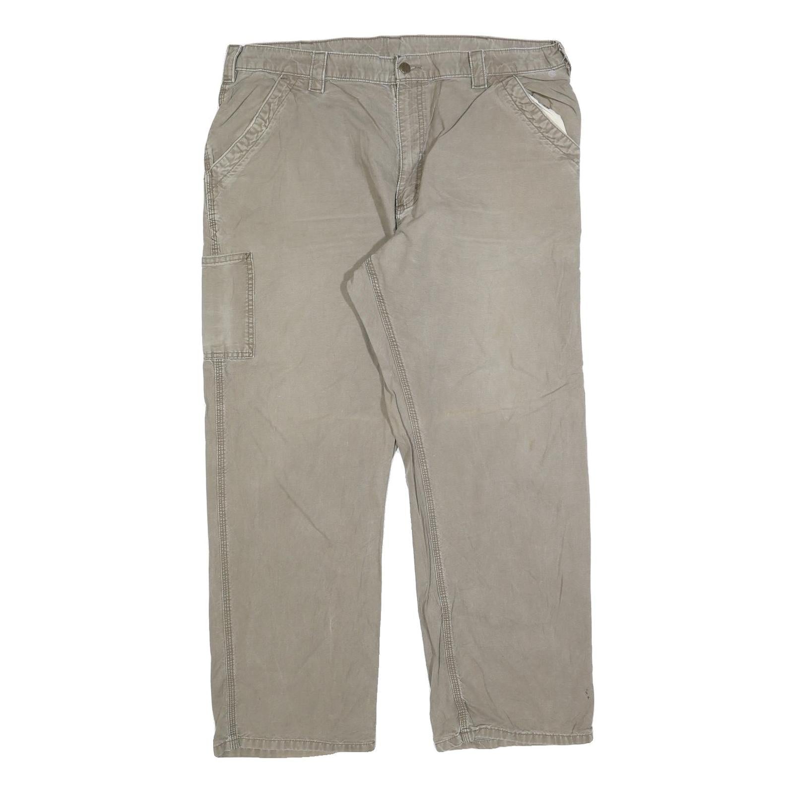 CARHARTT Mens Cotton Blend Beige Relaxed Straight Trousers W40 L32 Workwear Refurbished - N/A refurbished available on Cerqular