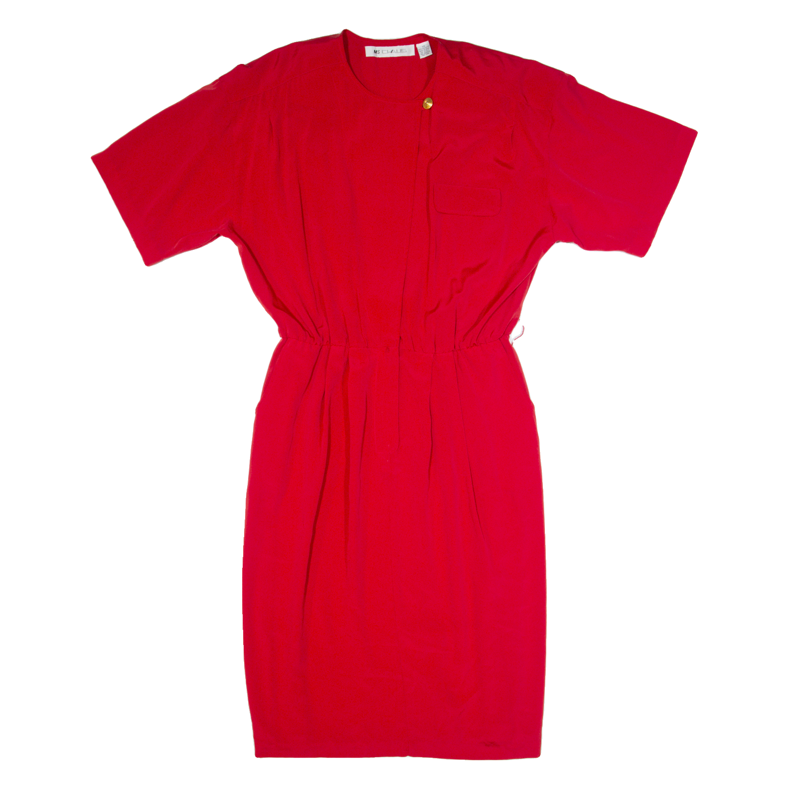MS CHAUS Womens Pencil Dress Red 90s Short Sleeve Midi M Refurbished - N/A refurbished available on Cerqular