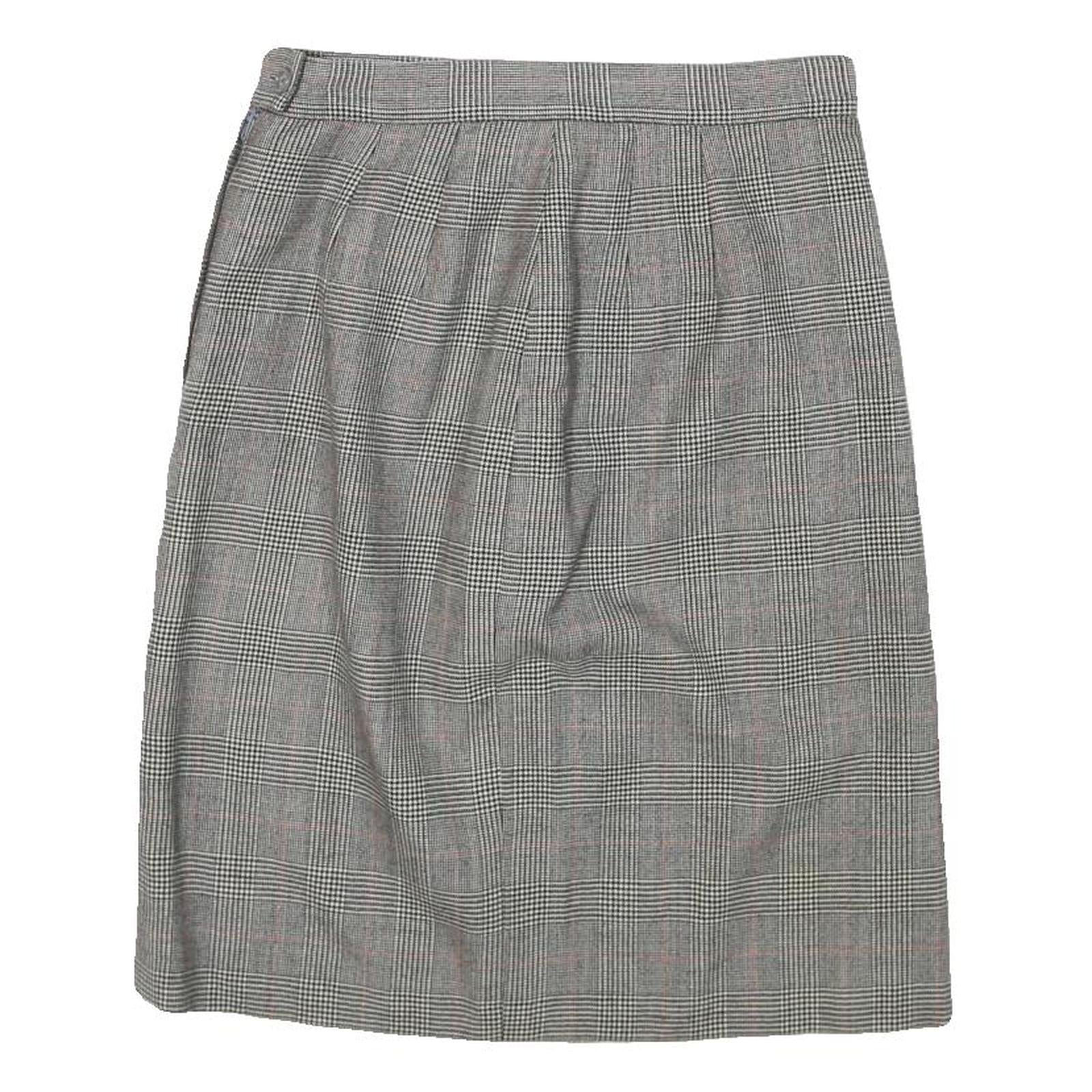 COLLECTIBLE GOLD Womens Grey Wool Straight Knee Length Woven Check Skirt M Refurbished - N/A refurbished available on Cerqular