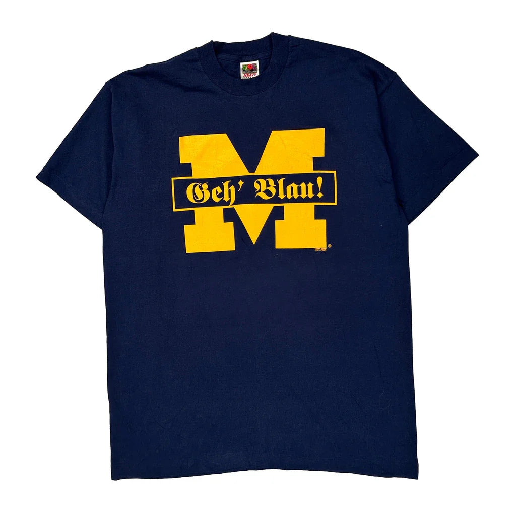 Fruit Of The Loom College T-Shirt - XL Navy Cotton Refurbished - Thrifted (note: this is a term often used to describe second- refurbished available on Cerqular