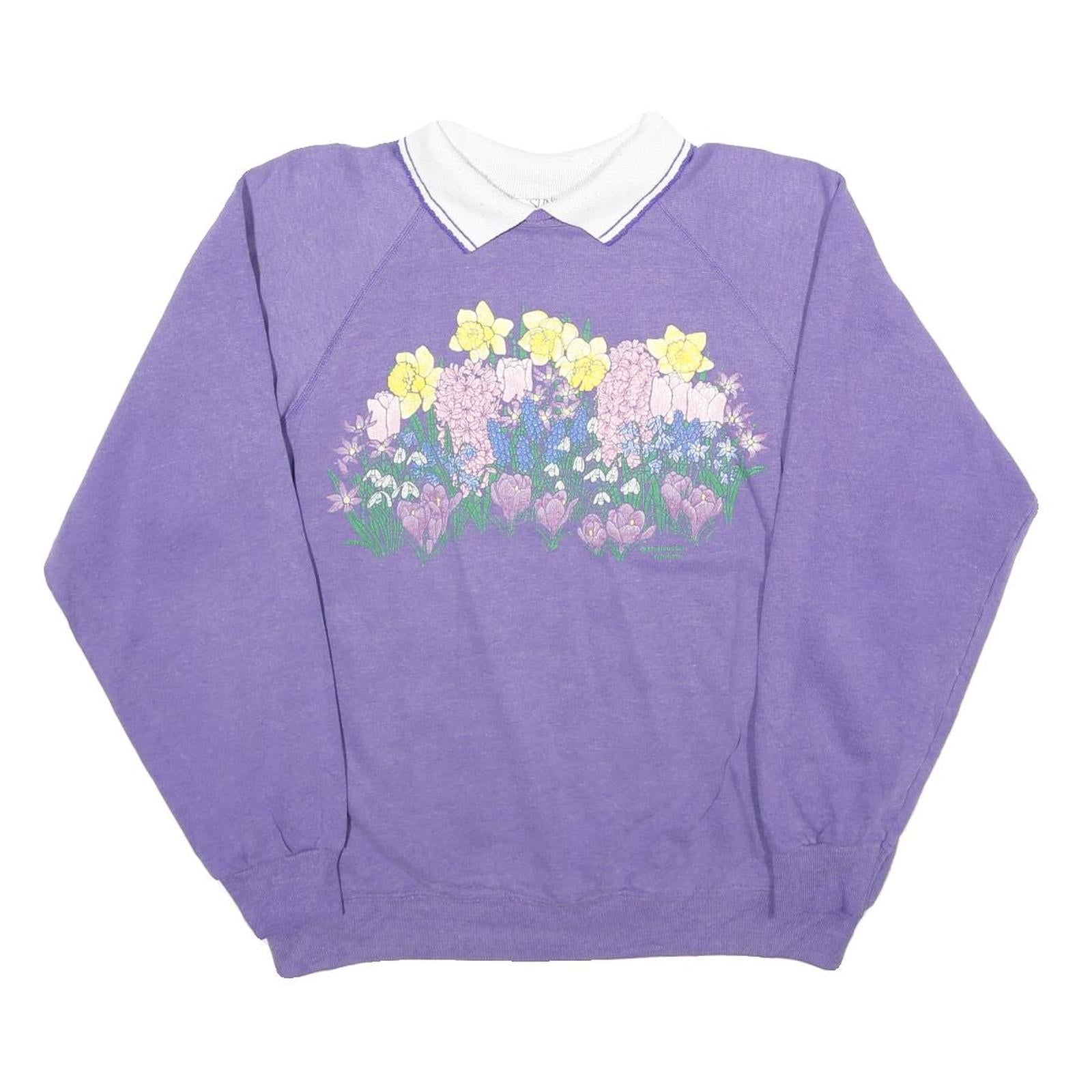 Buy MORNING SUN Womens Purple Sweatshirt Floral Print Polo Collar L Casual Pullover Refurbished - $27.29 MORNING SUN Womens Purple Sweatshirt Floral Print Polo Collar L Casual Pullover Refurbished - N/A refurbished available on Cerqular