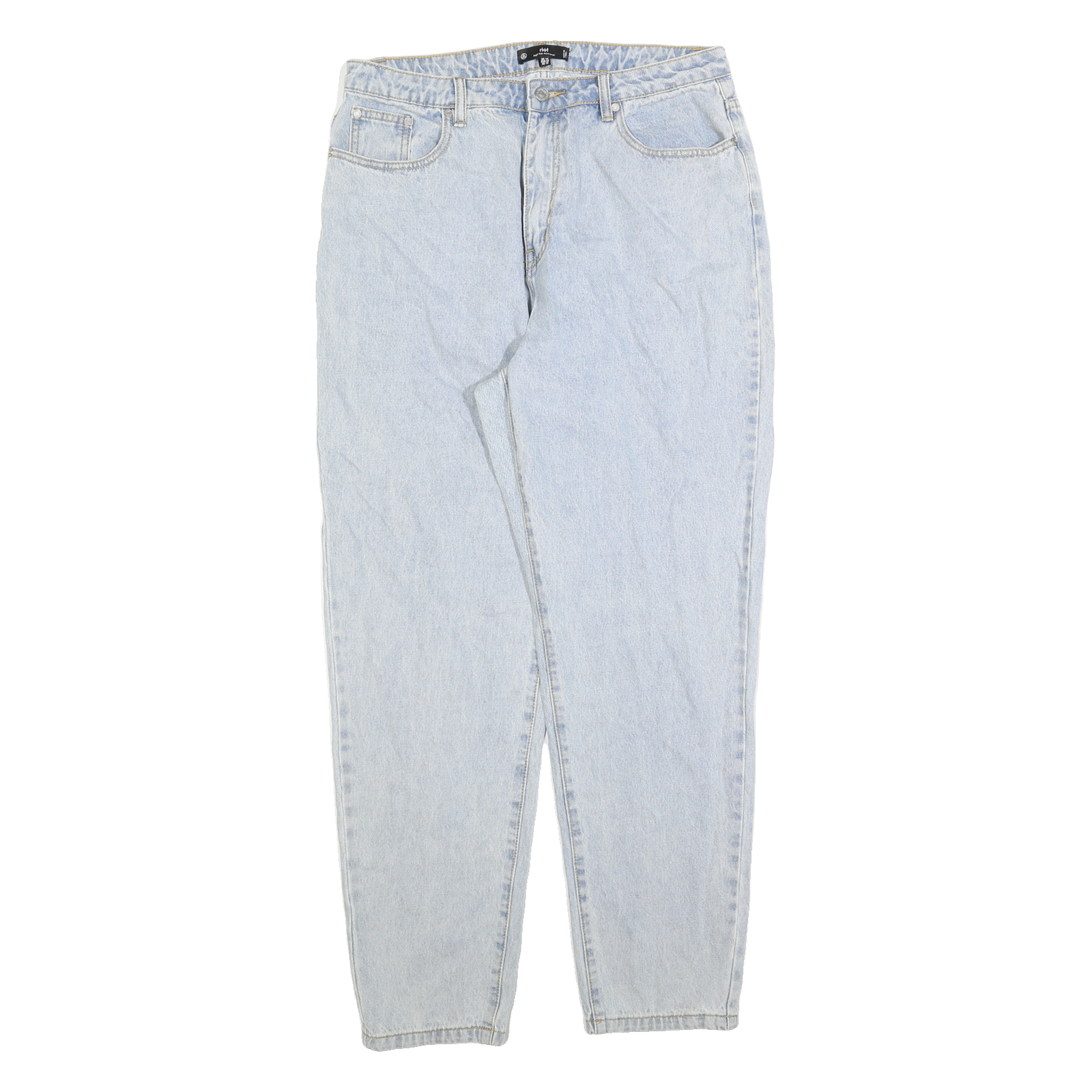 RIOT Womens Jeans Blue Regular Straight Denim Light W32 L30 Classic Fit Zip Refurbished - N/A refurbished available on Cerqular