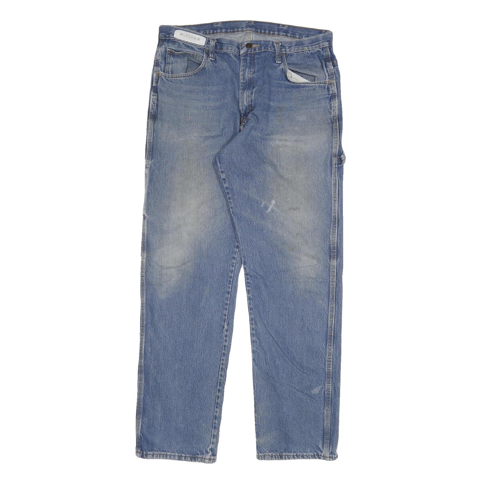 DICKIES Mens Jeans Blue Cotton Blend Regular Straight W34 L32 Workwear Zip Refurbished - N/A refurbished available on Cerqular