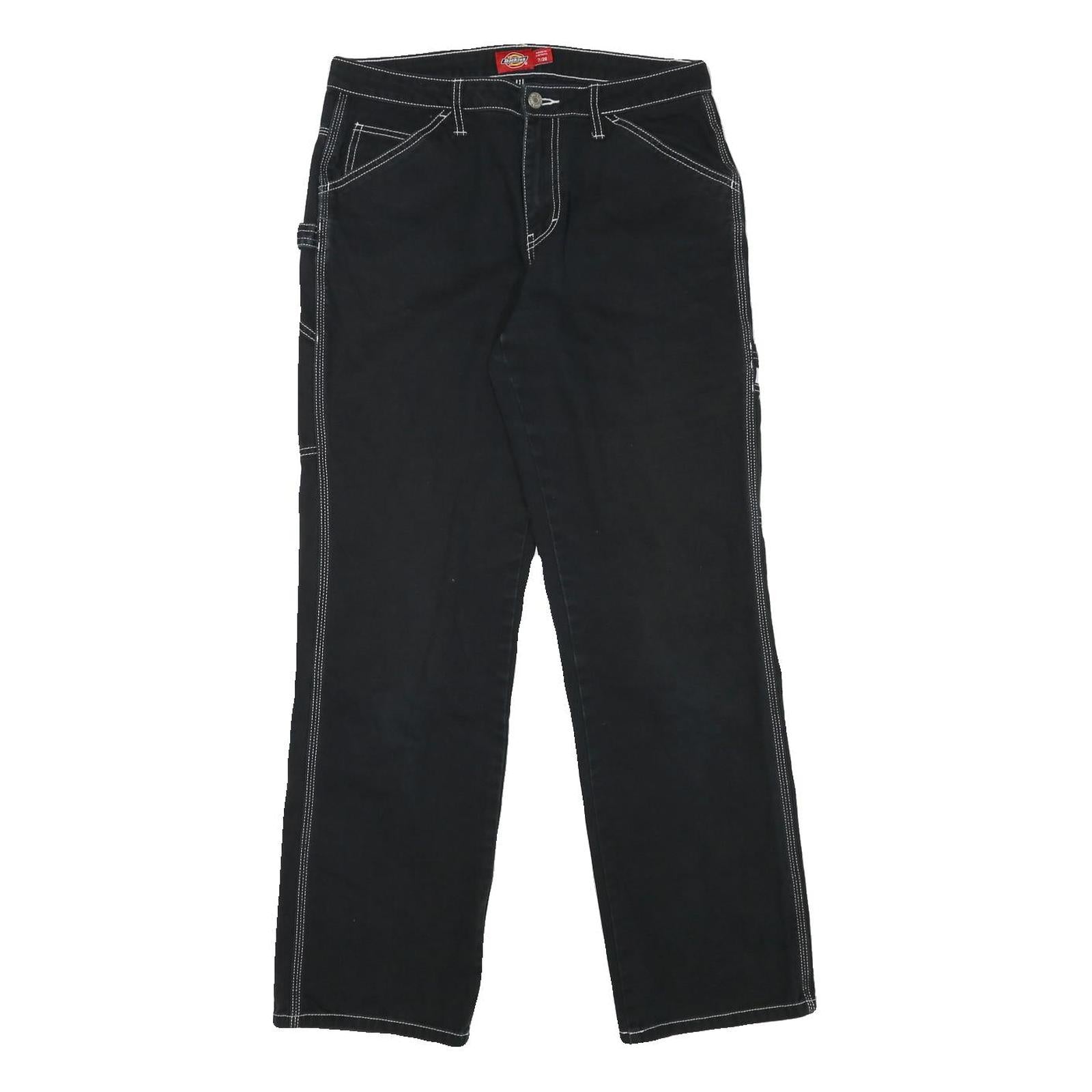 DICKIES Womens Cotton Blend Black Regular Straight Trousers W30 L30 Workwear Zip Refurbished - N/A refurbished available on Cerqular