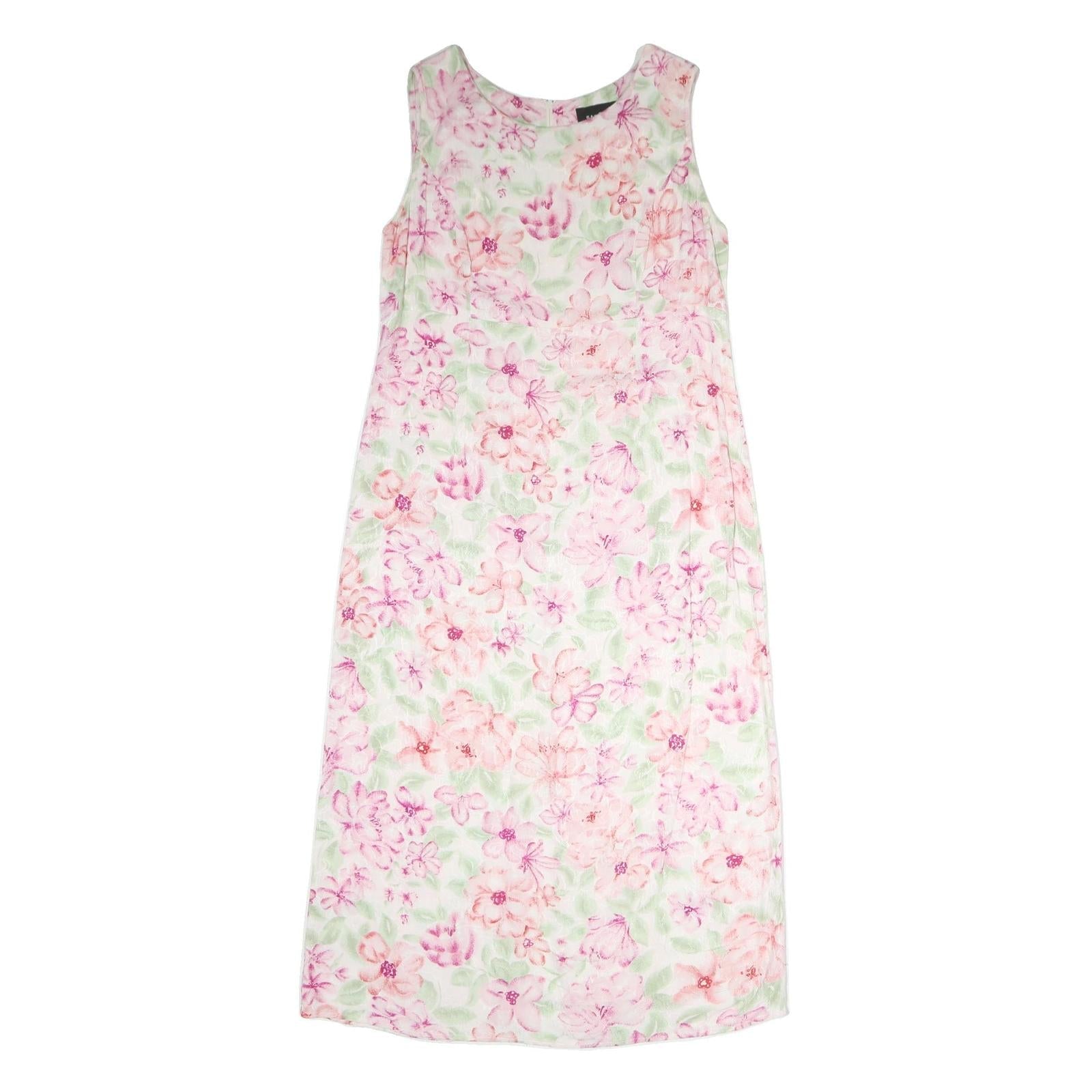 SAG HARBOR Womens Pink & Green Floral Day Dress Polyester Sleeveless UK 12 Refurbished - N/A refurbished available on Cerqular