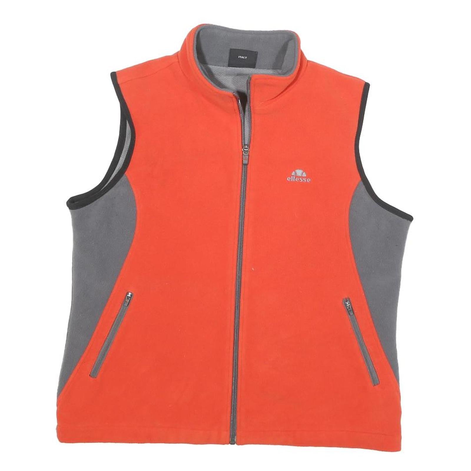 ELLESSE Womens Orange & Grey Slim Fleece Zip Jacket XS Polyester Blend Outdoor Refurbished - N/A refurbished available on Cerqular