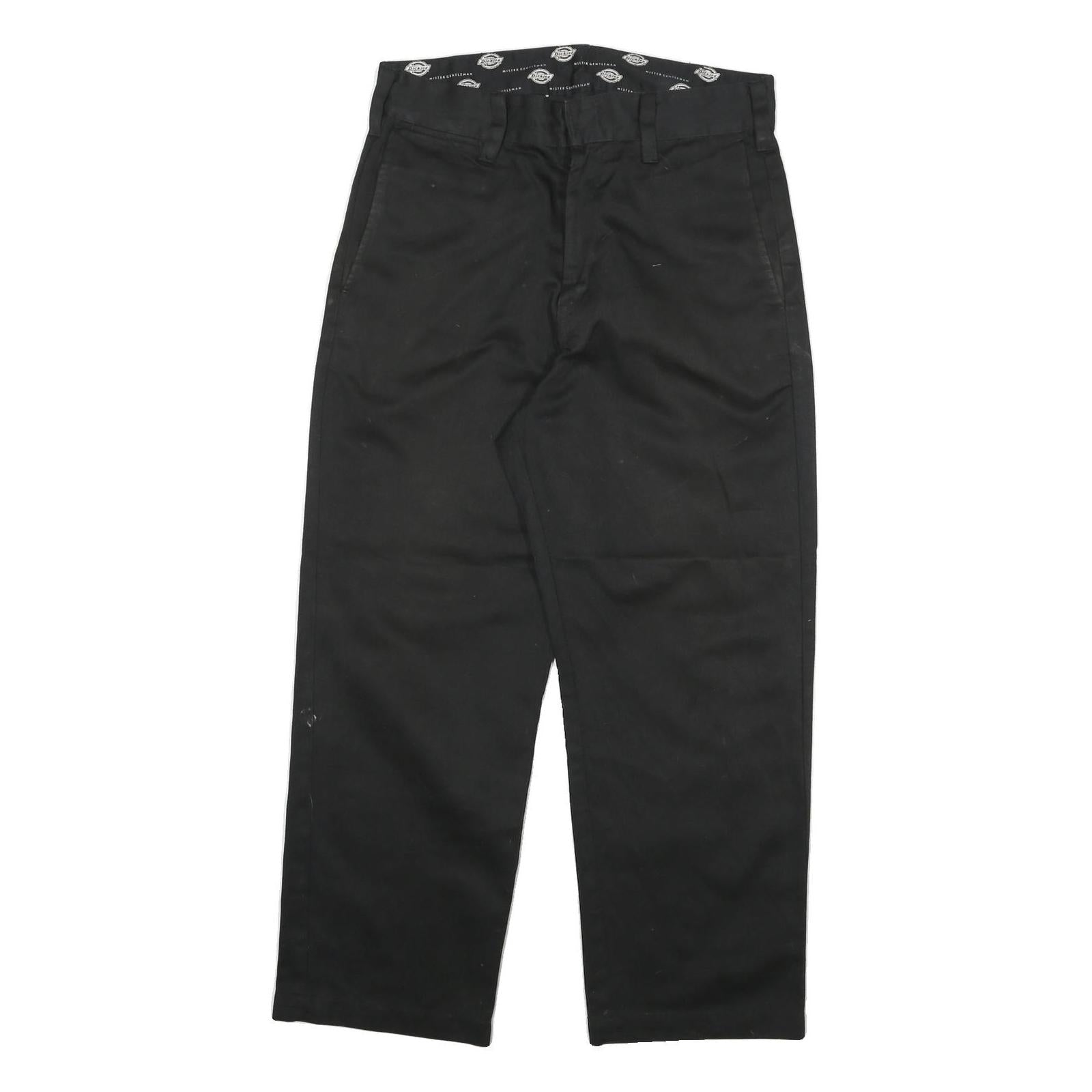DICKIES Mens Cotton Blend Black Regular Straight Trousers W30 L26 Workwear Zip Refurbished - N/A refurbished available on Cerqular