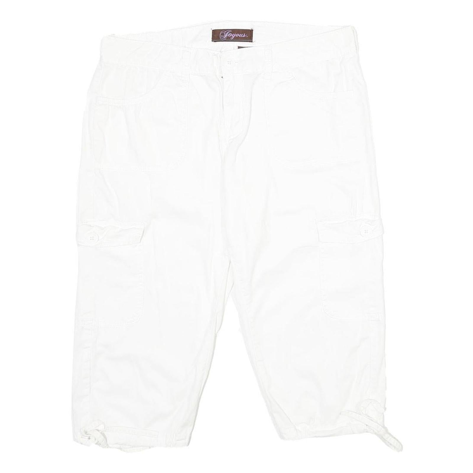 JOYOUS Womens White Cargo Shorts UK 10 W32 Cotton Blend Casual Pockets Refurbished - N/A refurbished available on Cerqular