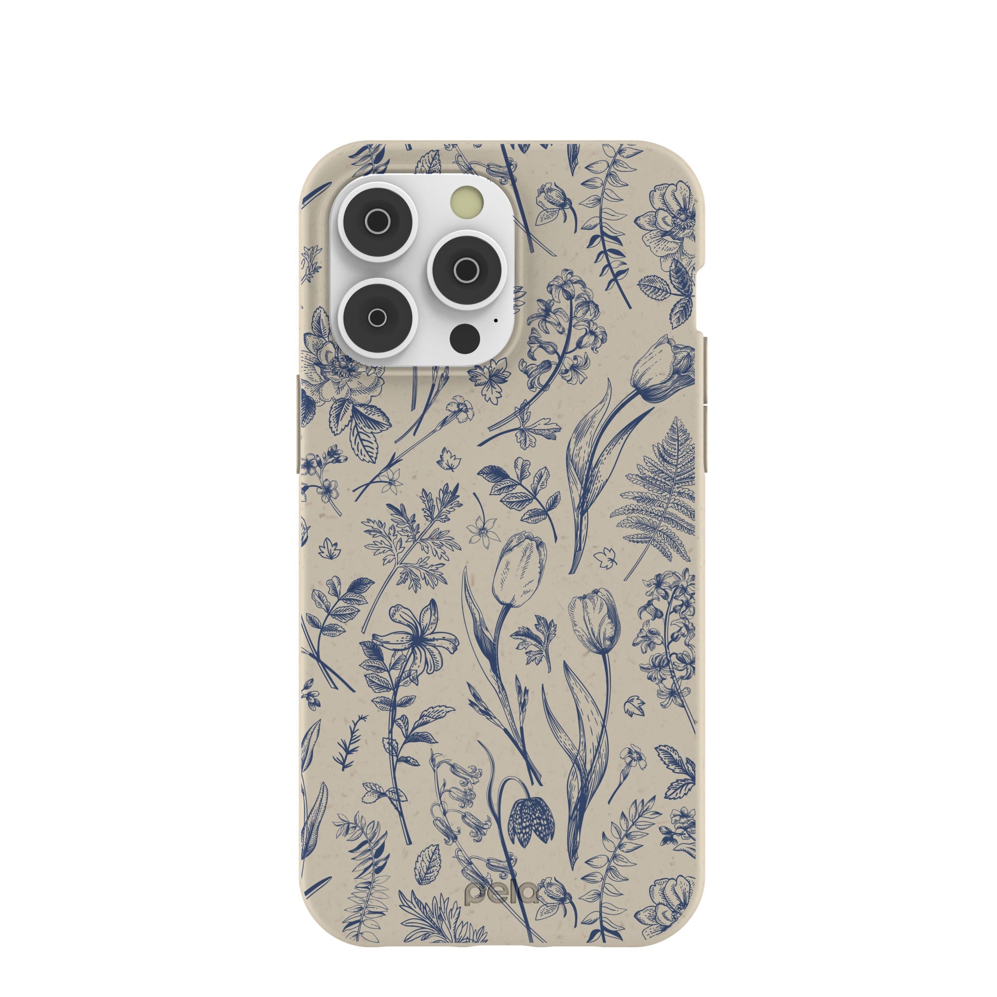 London Fog Indigo Bouquet iPhone 14 Pro Max Case Refurbished - Pela Case refurbished available on Cerqular